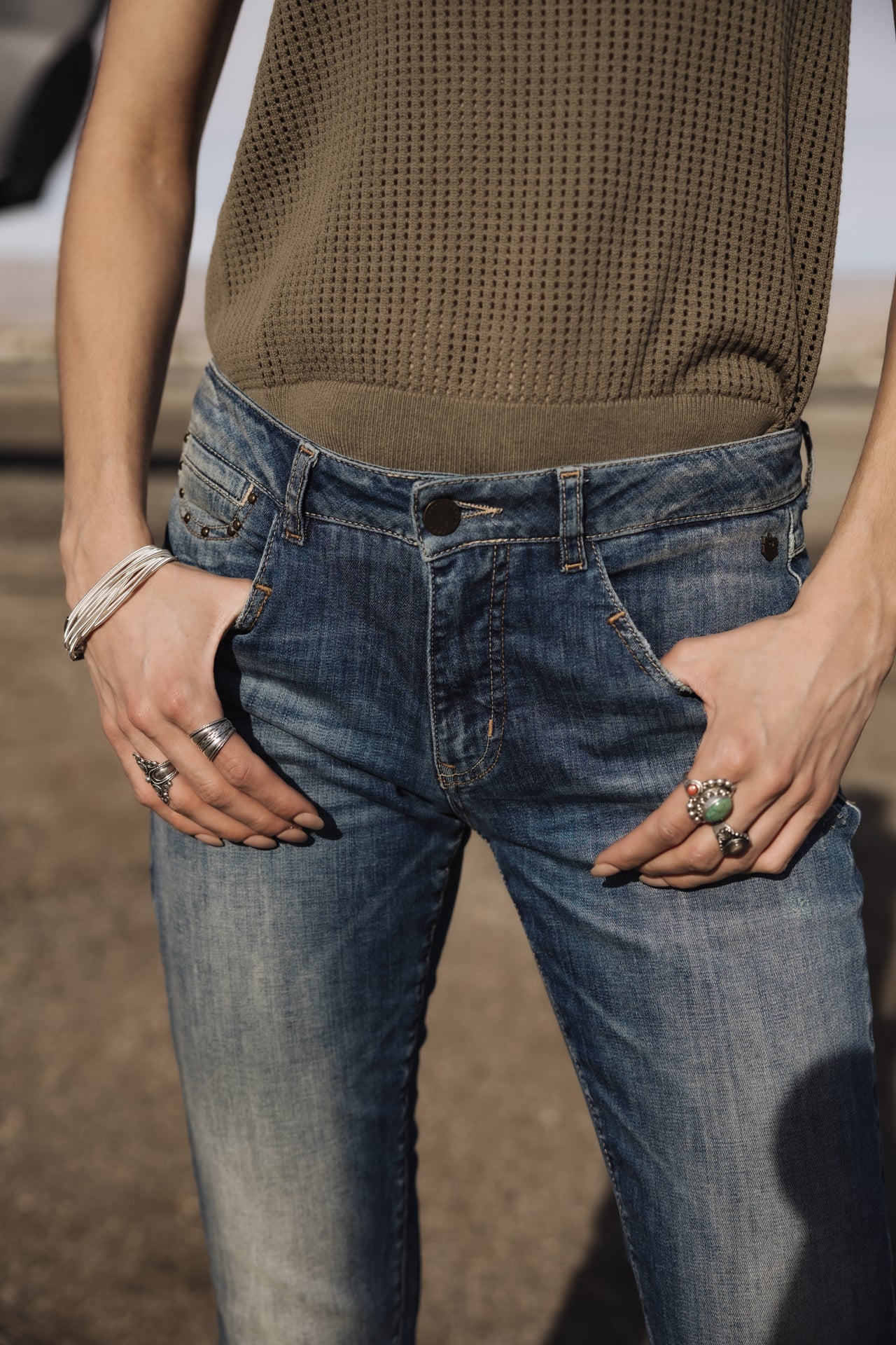 

Slim cropped jeans Woman Sophy pacific | Freeman T. Porter