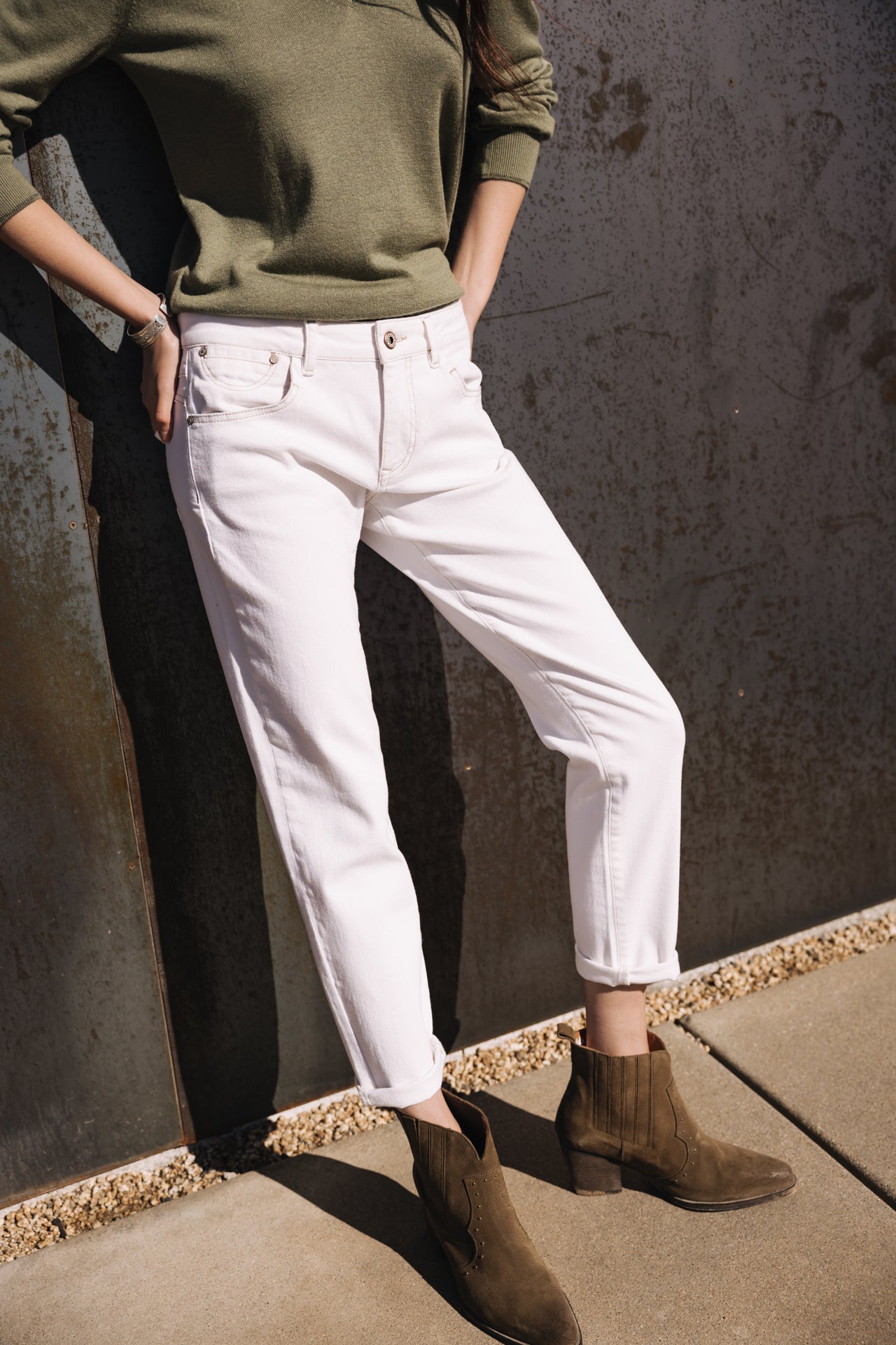 

Pantalon cropped Femme Sophy Andalousia off white | Freeman T. Porter