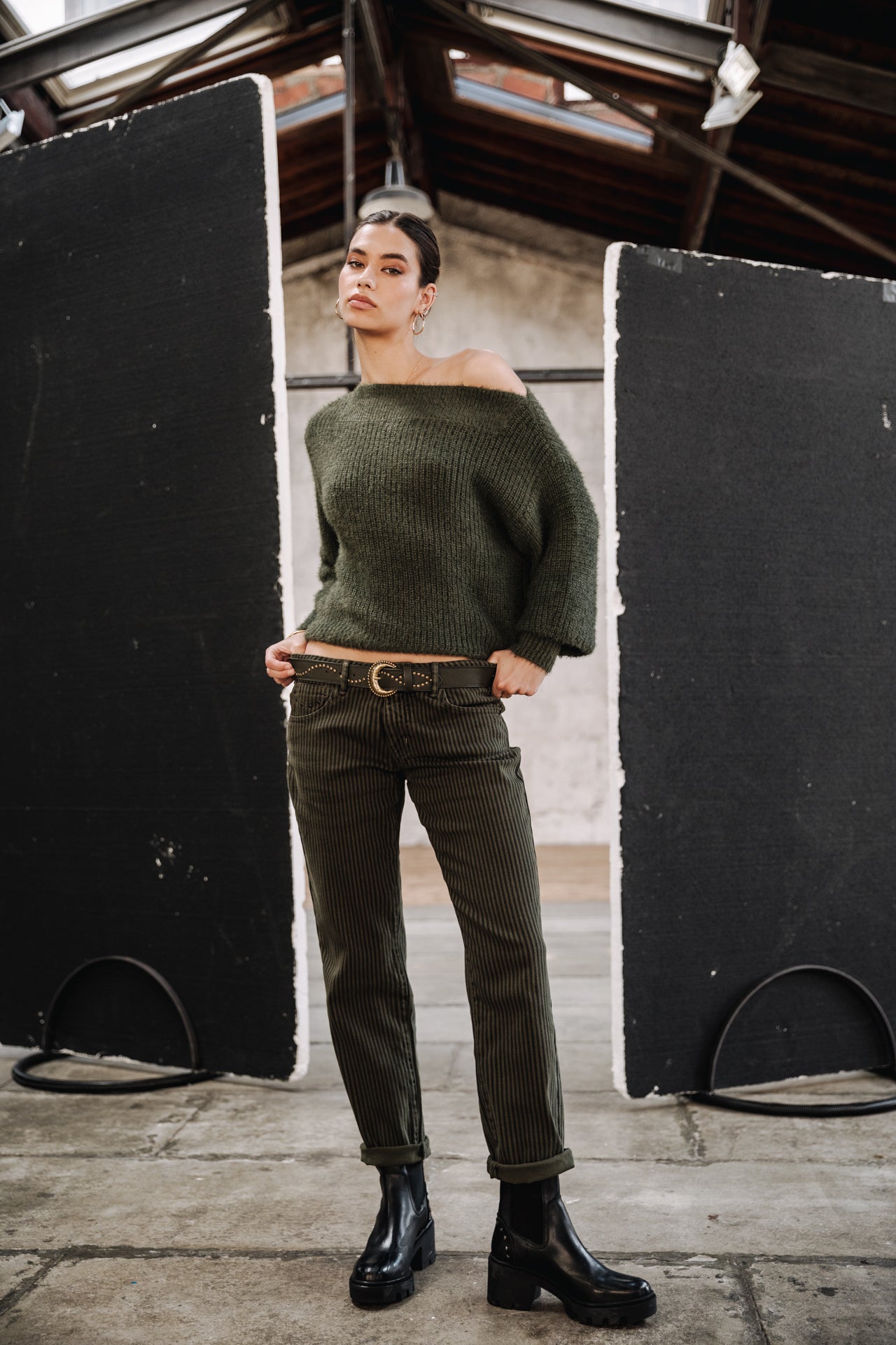 

Pantalon slim 7/9 Femme Sophy Coyote forest night | Freeman T. Porter