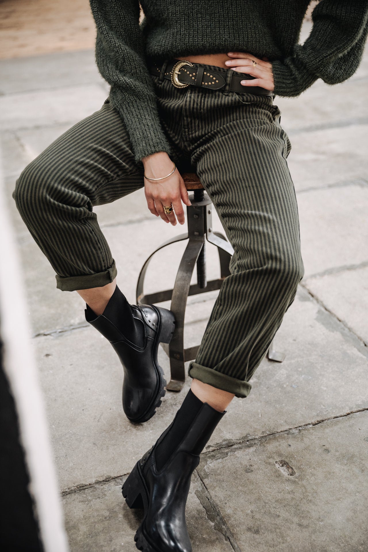 

Pantalon slim 7/9 Femme Sophy Coyote forest night | Freeman T. Porter