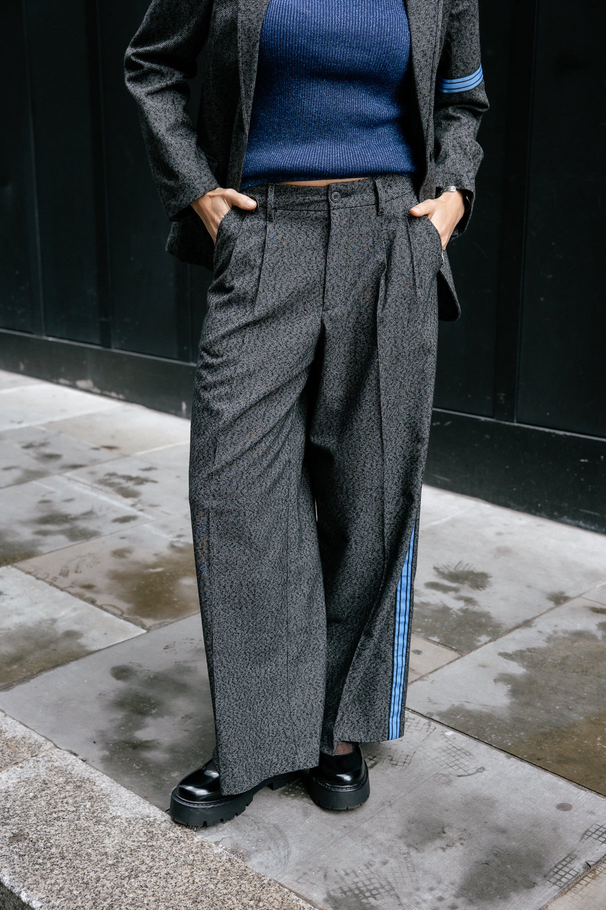 

Pantalon large taille haute Frau Nathalia Brummell moon rock | Freeman T. Porter