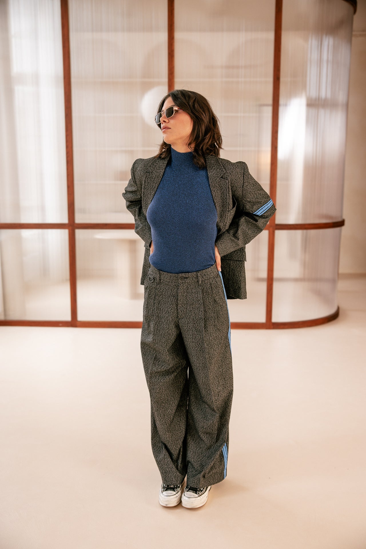 

Weite Hose mit hoher Taille Damen Nathalia Brummell moon rock | Freeman T. Porter