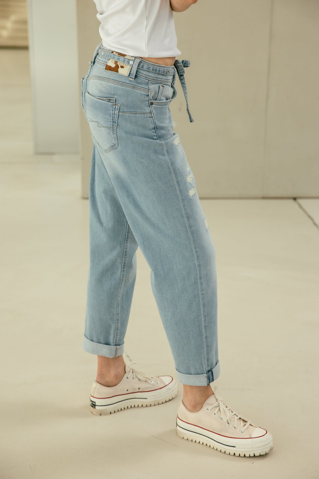 

Jeans boyfriend 7/8 Femme Timea samba light damage | Freeman T. Porter