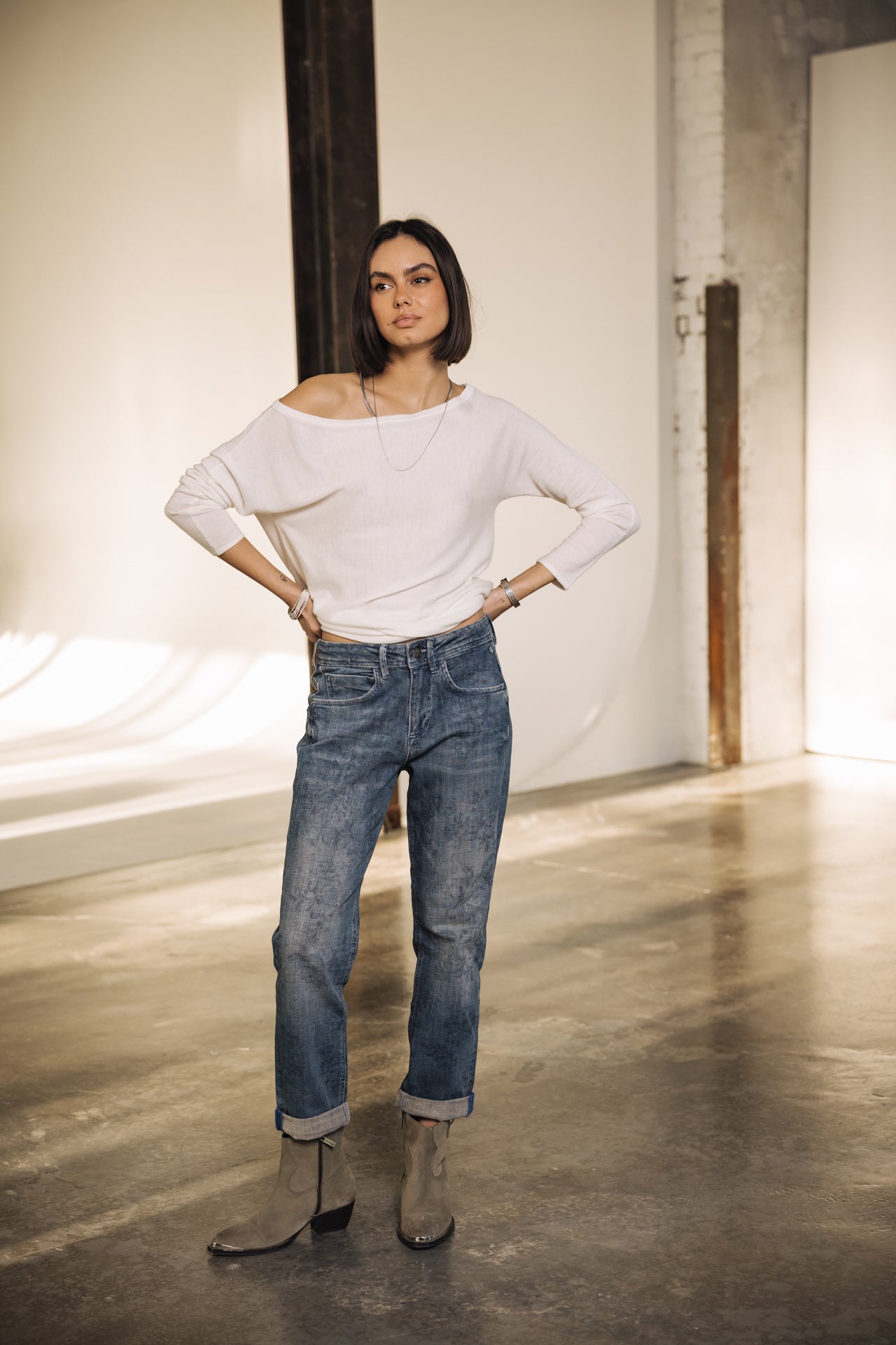 

Boyfriend-Cropped-Jeans Frau Timea magnolia | Freeman T. Porter