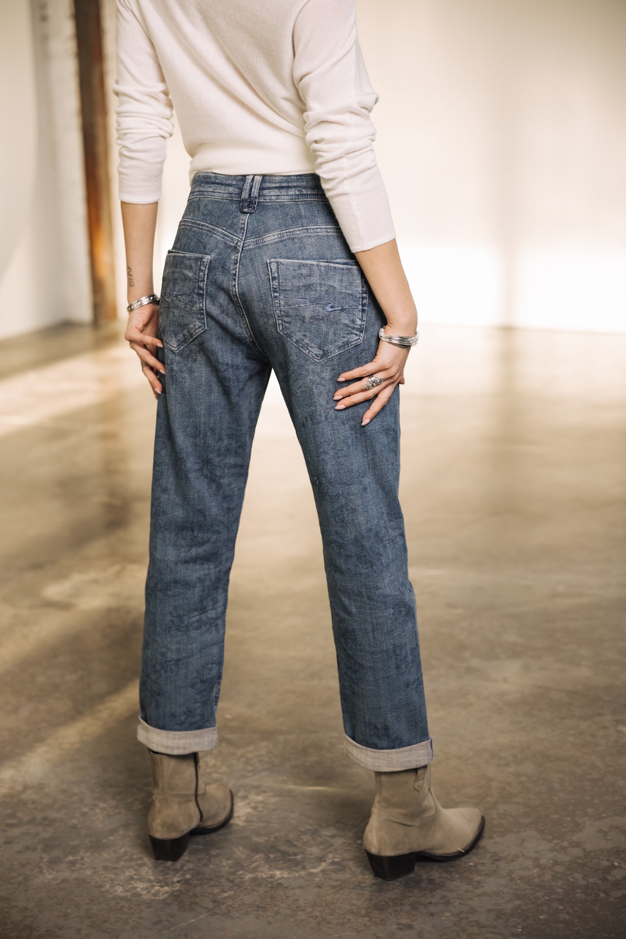 

Boyfriend-Cropped-Jeans Frau Timea magnolia | Freeman T. Porter