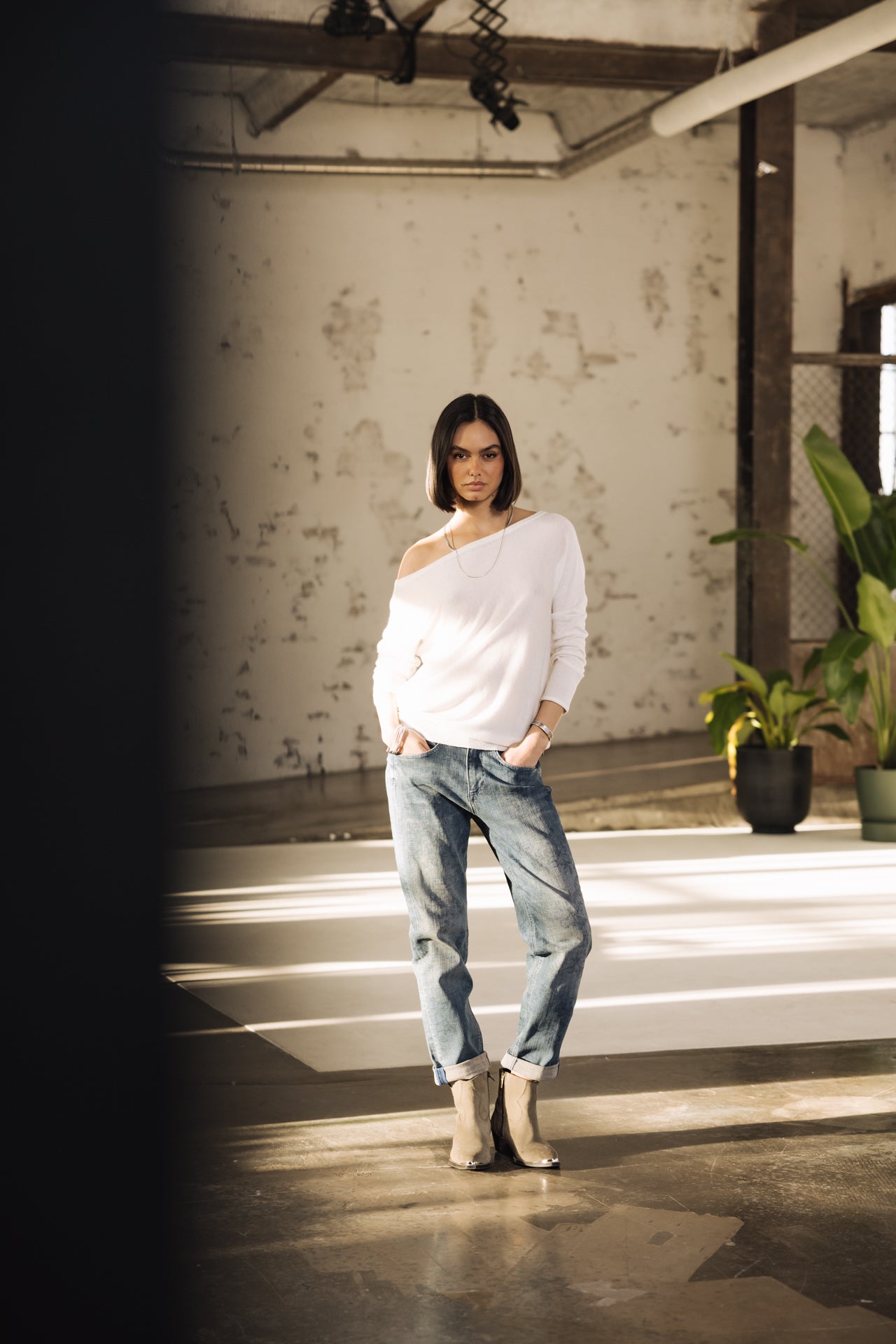 

Boyfriend-Cropped-Jeans Frau Timea magnolia | Freeman T. Porter