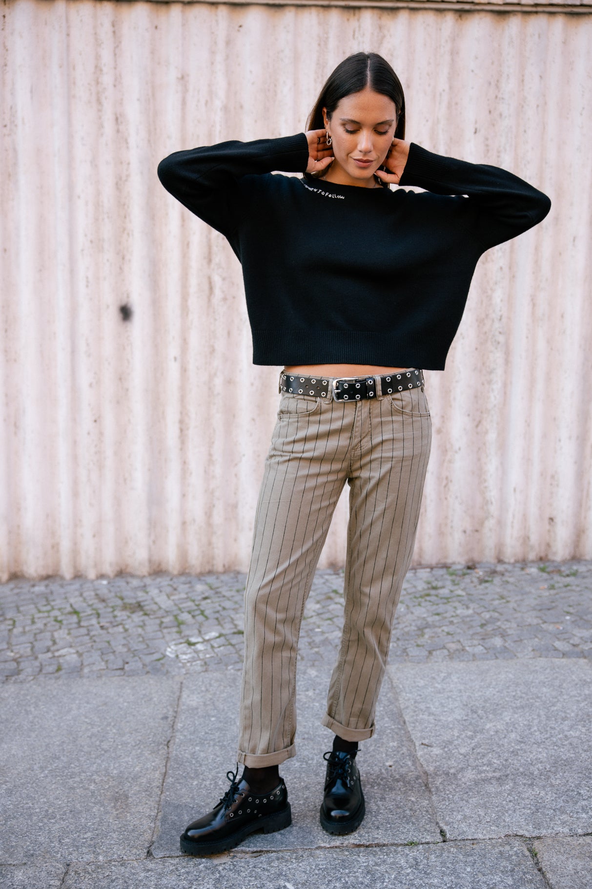 

Pantalon cropped boyfriend Femme Timea Paleole deep lichen green | Freeman T. Porter