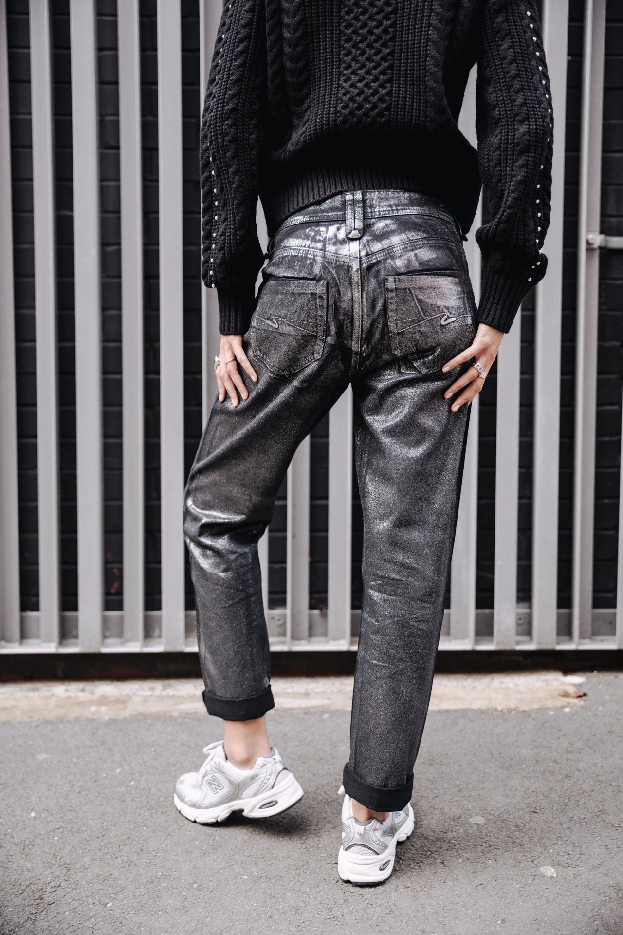 

Pantalon cropped boyfriend Femme Timea Pirata black | Freeman T. Porter