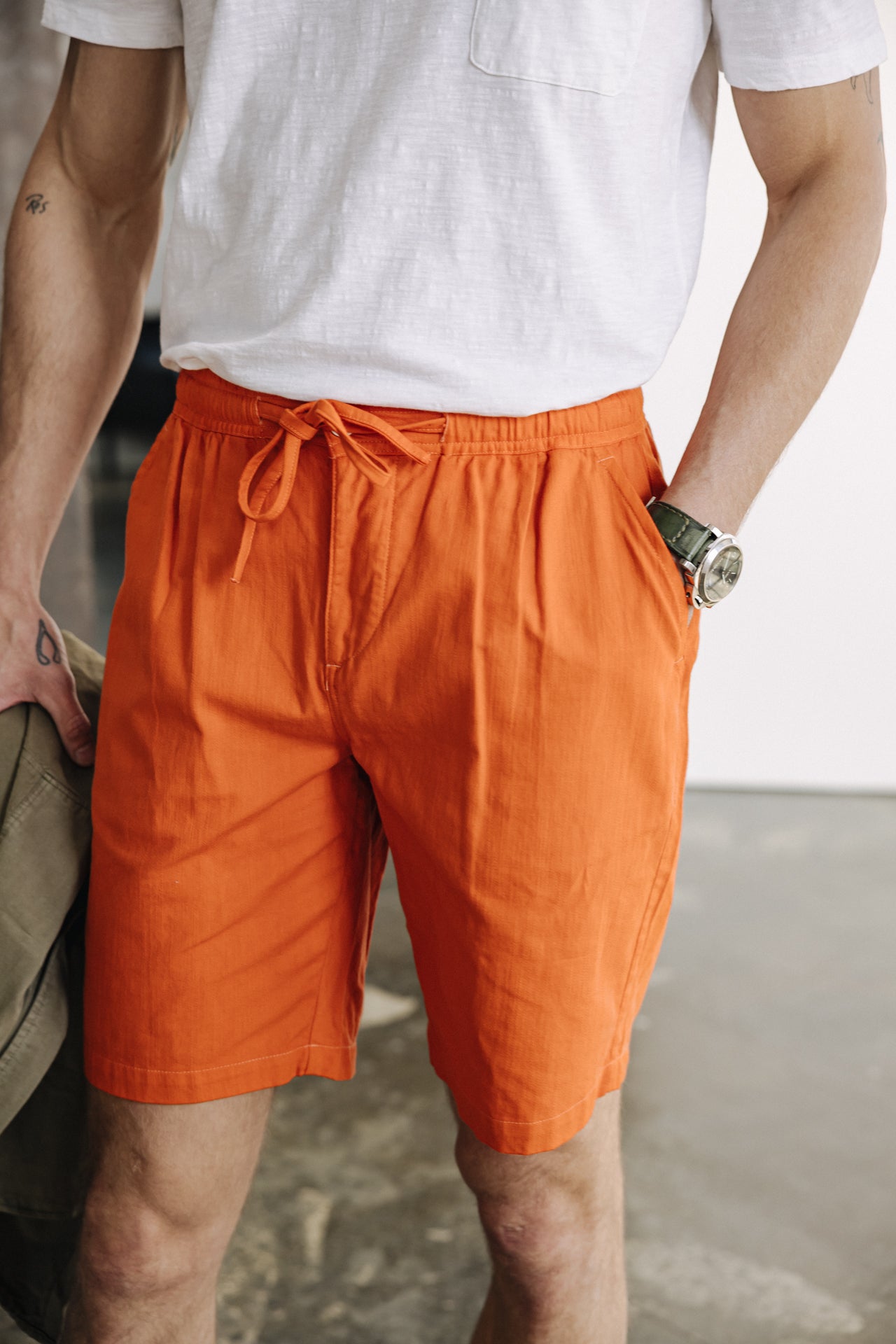 

Pantalones cortos relax Hombres Doug Cot Slub firecracker | Freeman T. Porter
