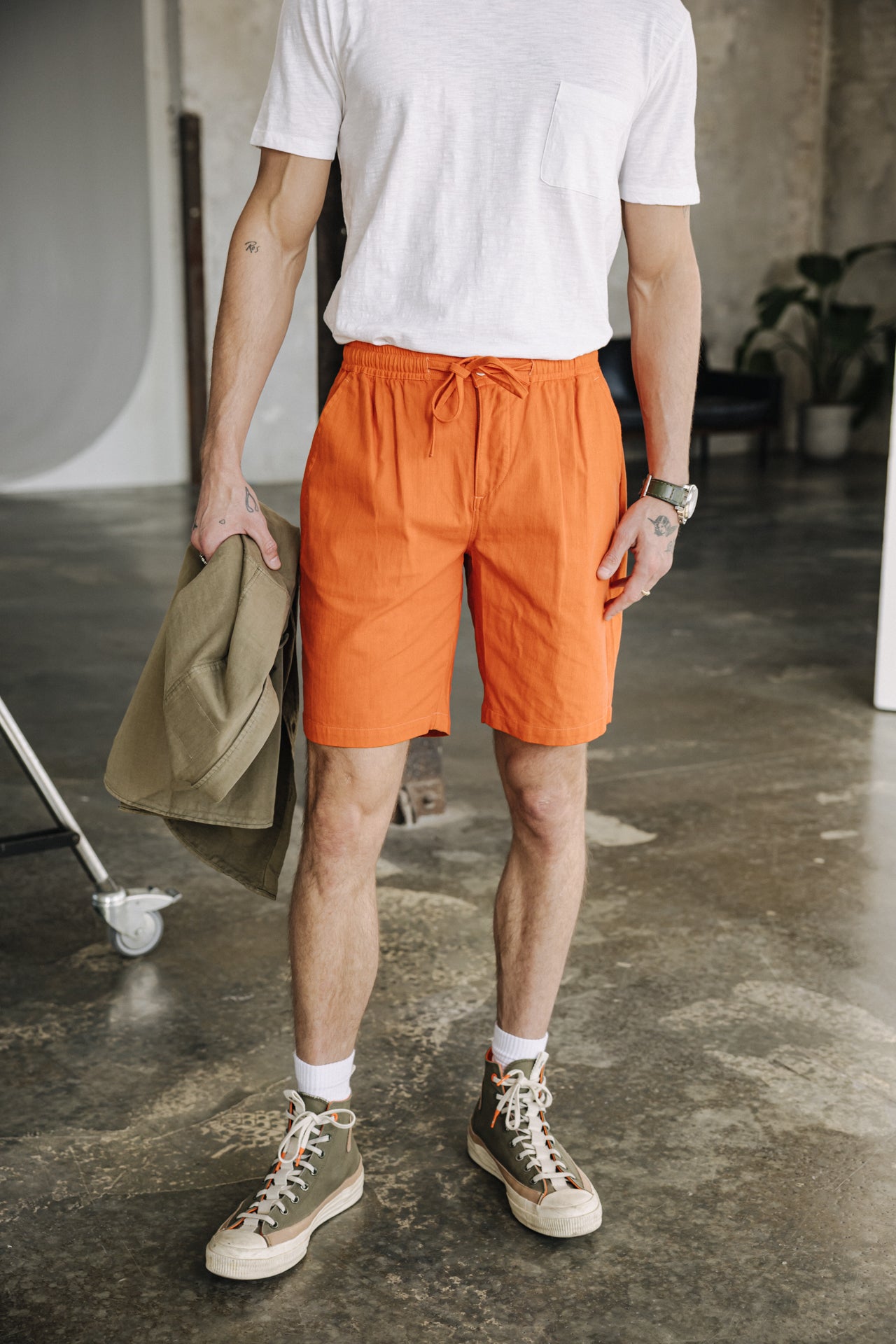 

Pantalones cortos relax Hombres Doug Cot Slub firecracker | Freeman T. Porter