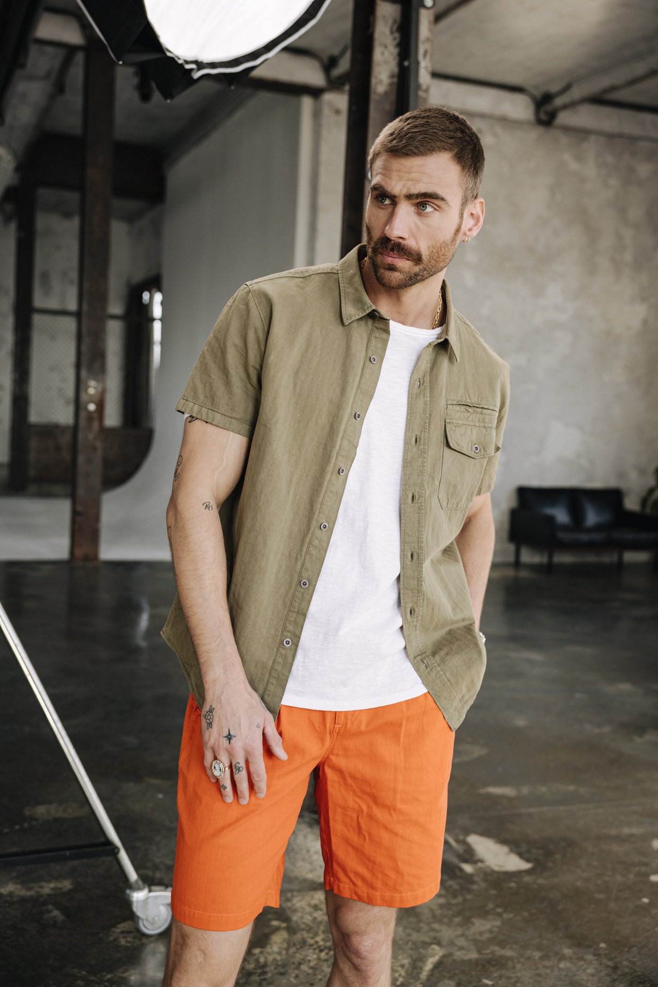 

Pantalones cortos relax Hombres Doug Cot Slub firecracker | Freeman T. Porter