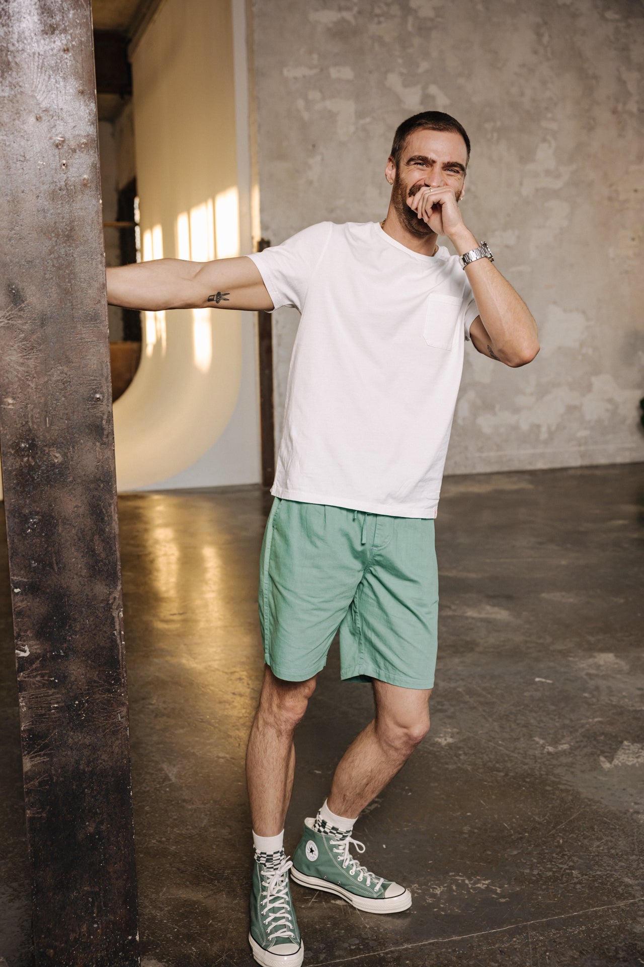 

Pantalones cortos relax Hombres Doug Cot Slub feldspar | Freeman T. Porter