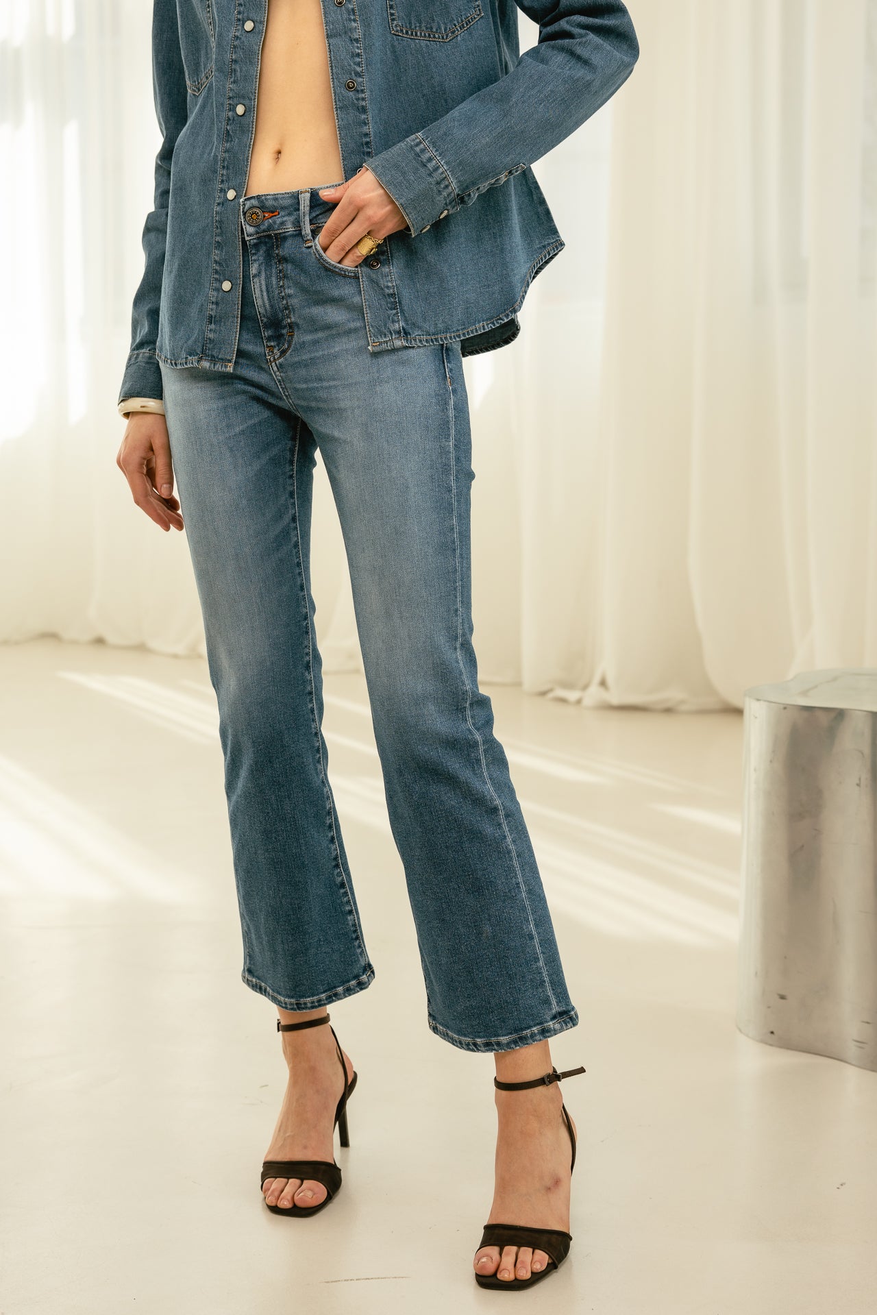 

Jeans bootcut 7/8 taille haute Femme Norma saopolo med | Freeman T. Porter