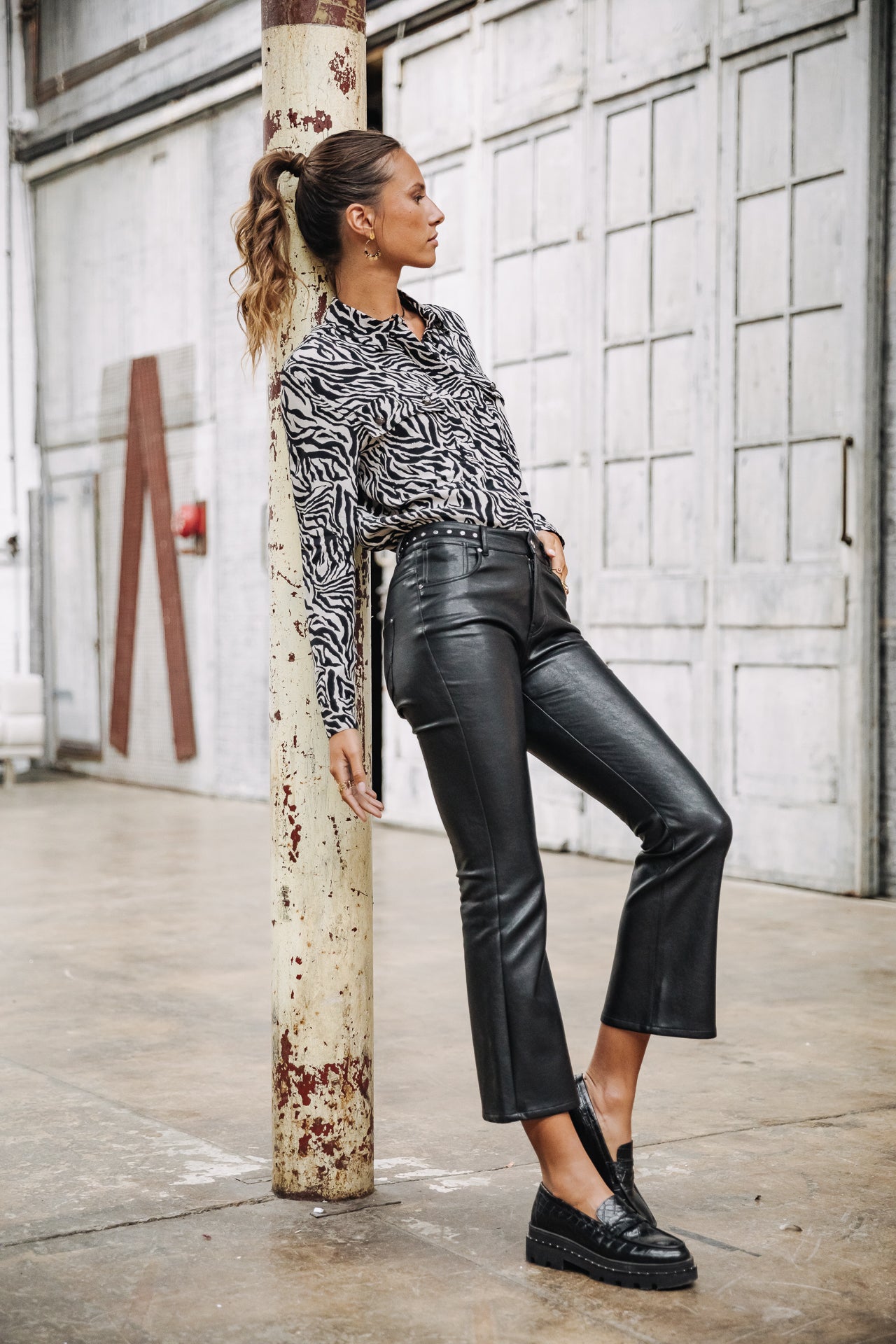 

7/8 Bootcut-Hose Damen Norma Biker black | Freeman T. Porter