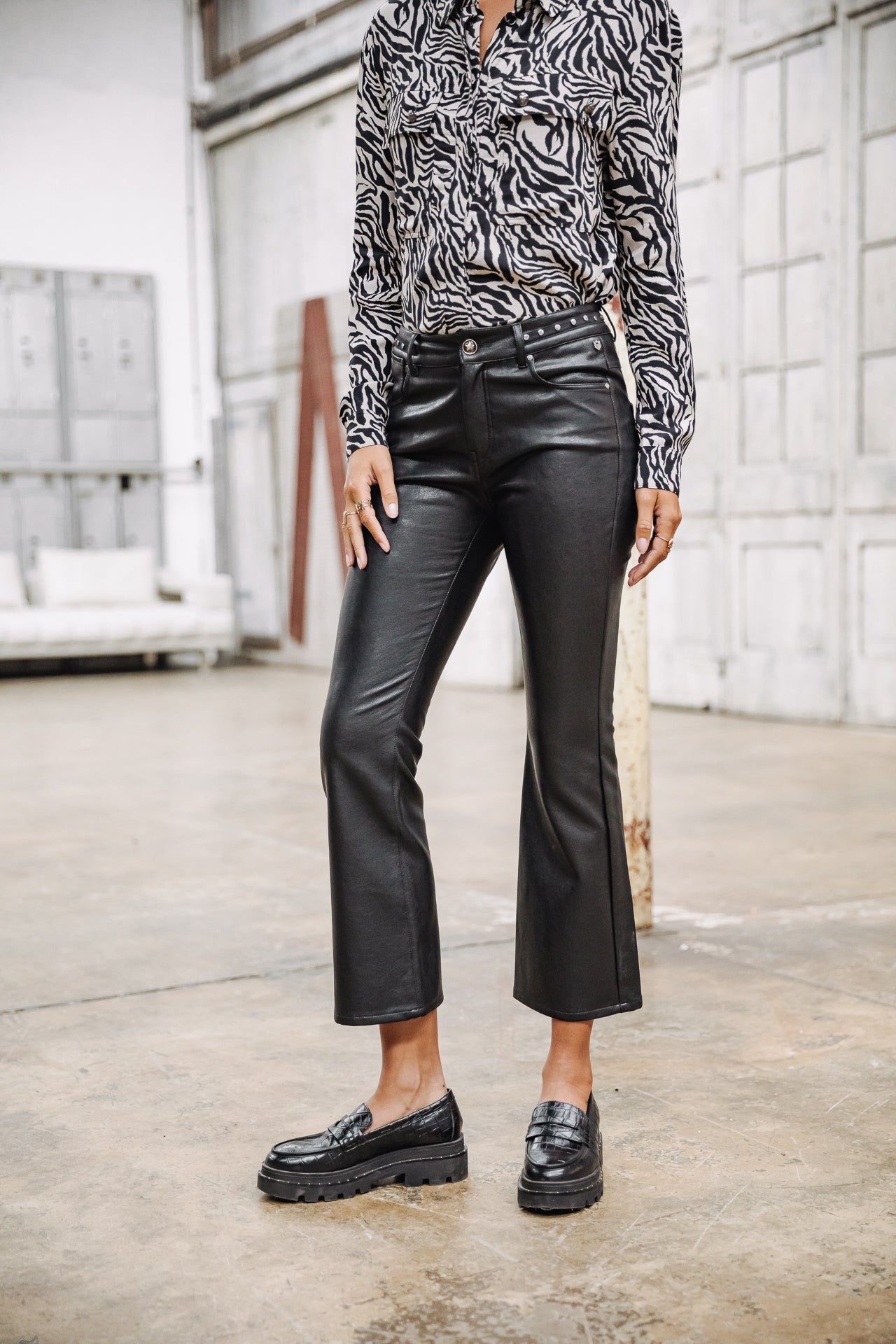 

7/8 Bootcut-Hose Damen Norma Biker black | Freeman T. Porter