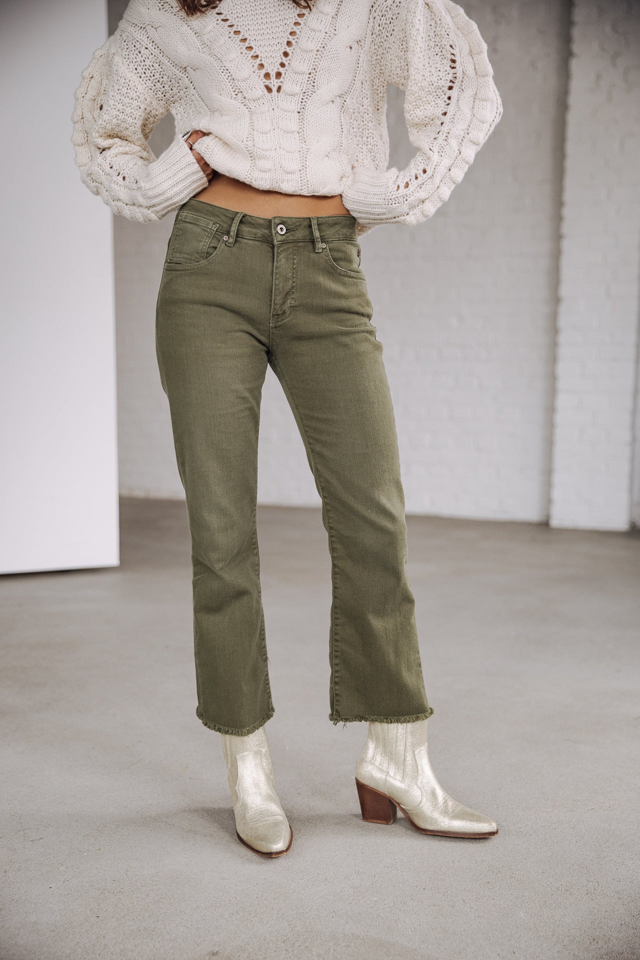 

Pantalon bootcut cropped Femme Norma California forest night | Freeman T. Porter