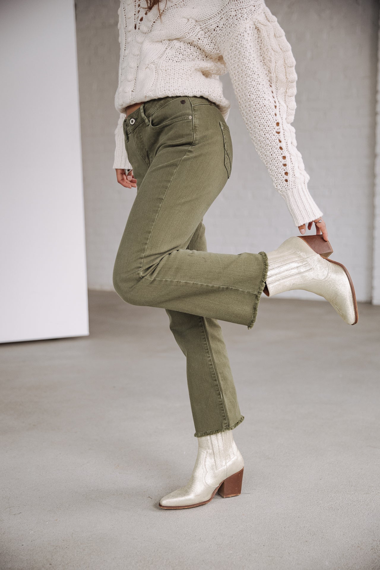 

Pantalon bootcut cropped Femme Norma California forest night | Freeman T. Porter