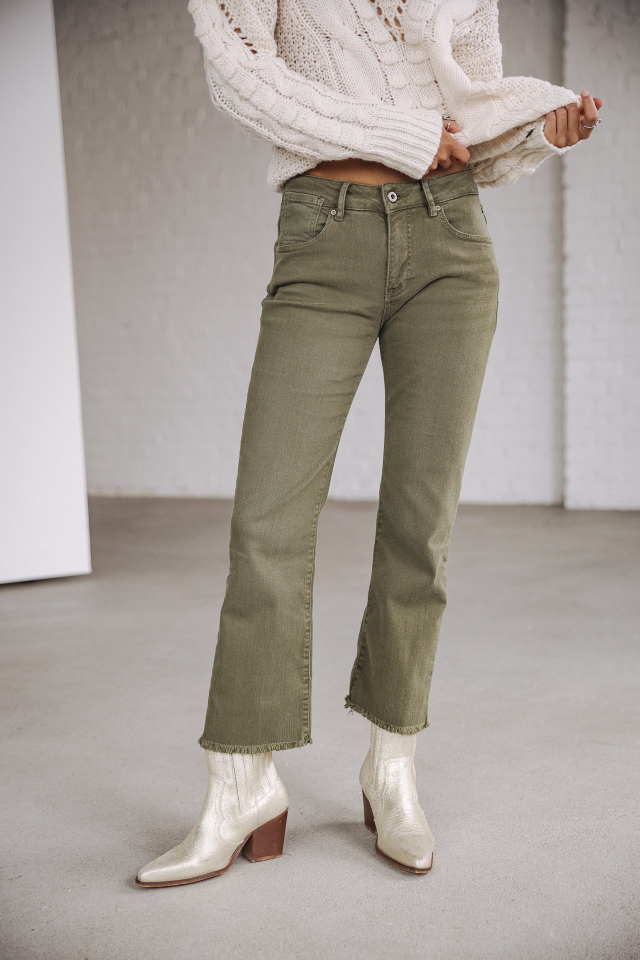 

Pantalon bootcut cropped Femme Norma California forest night | Freeman T. Porter