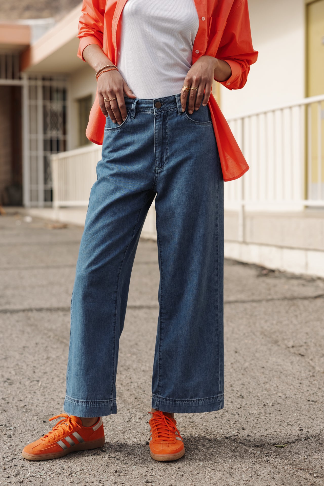 

Cropped Flare Jeans Frau Nylia Denim manzana med | Freeman T. Porter