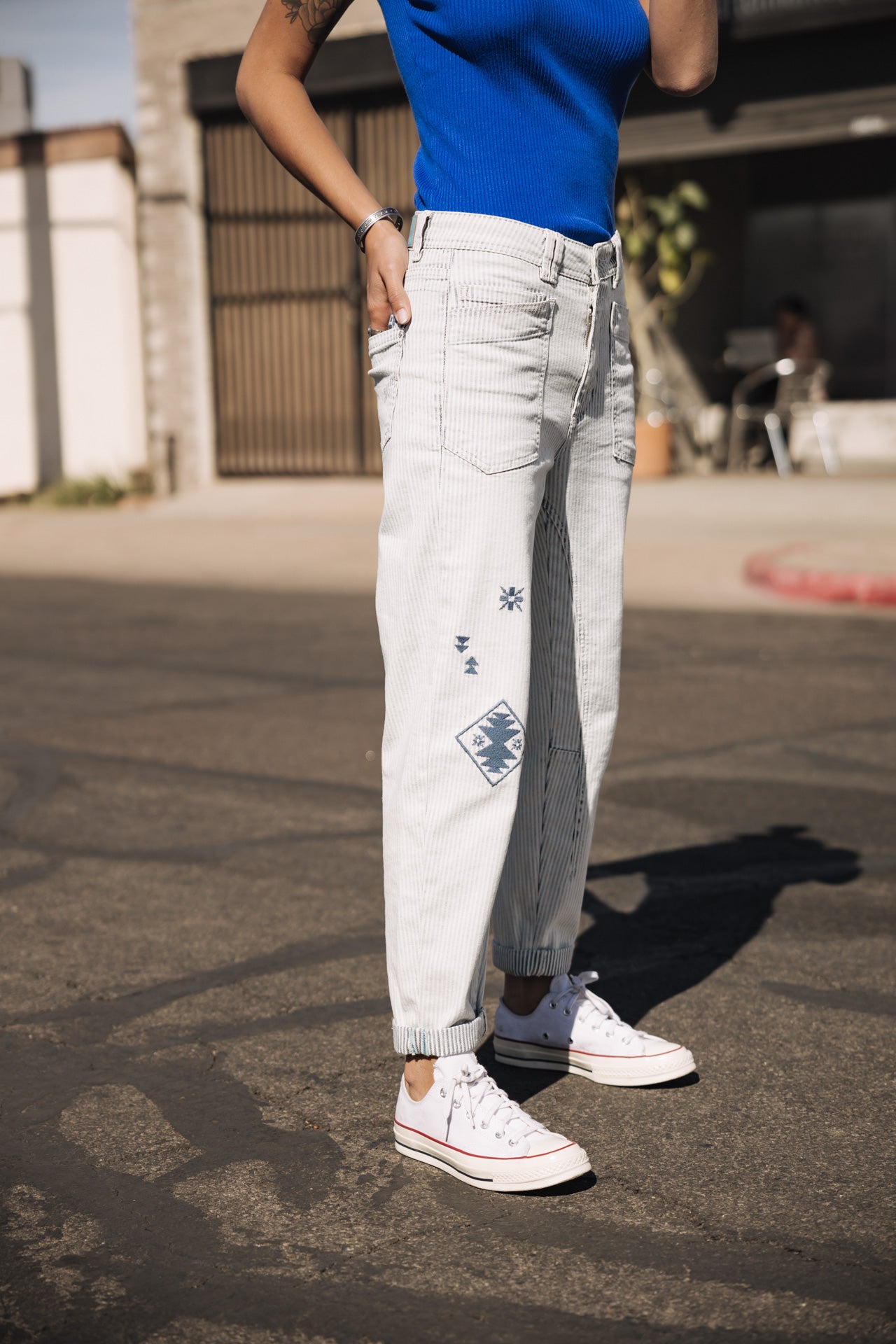 

High-waisted striped jeans Woman Edita bossanova | Freeman T. Porter