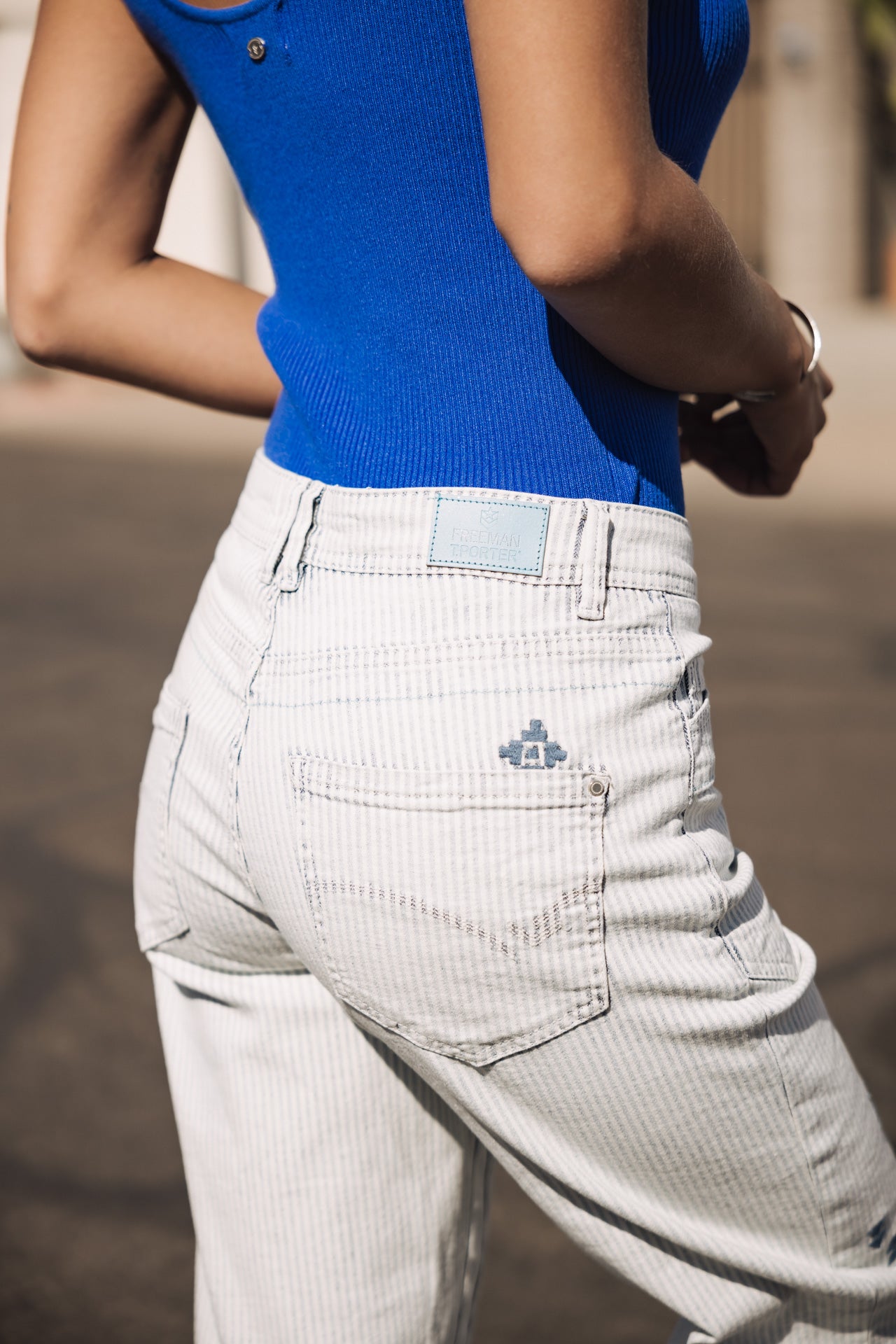 

High-waisted striped jeans Woman Edita bossanova | Freeman T. Porter