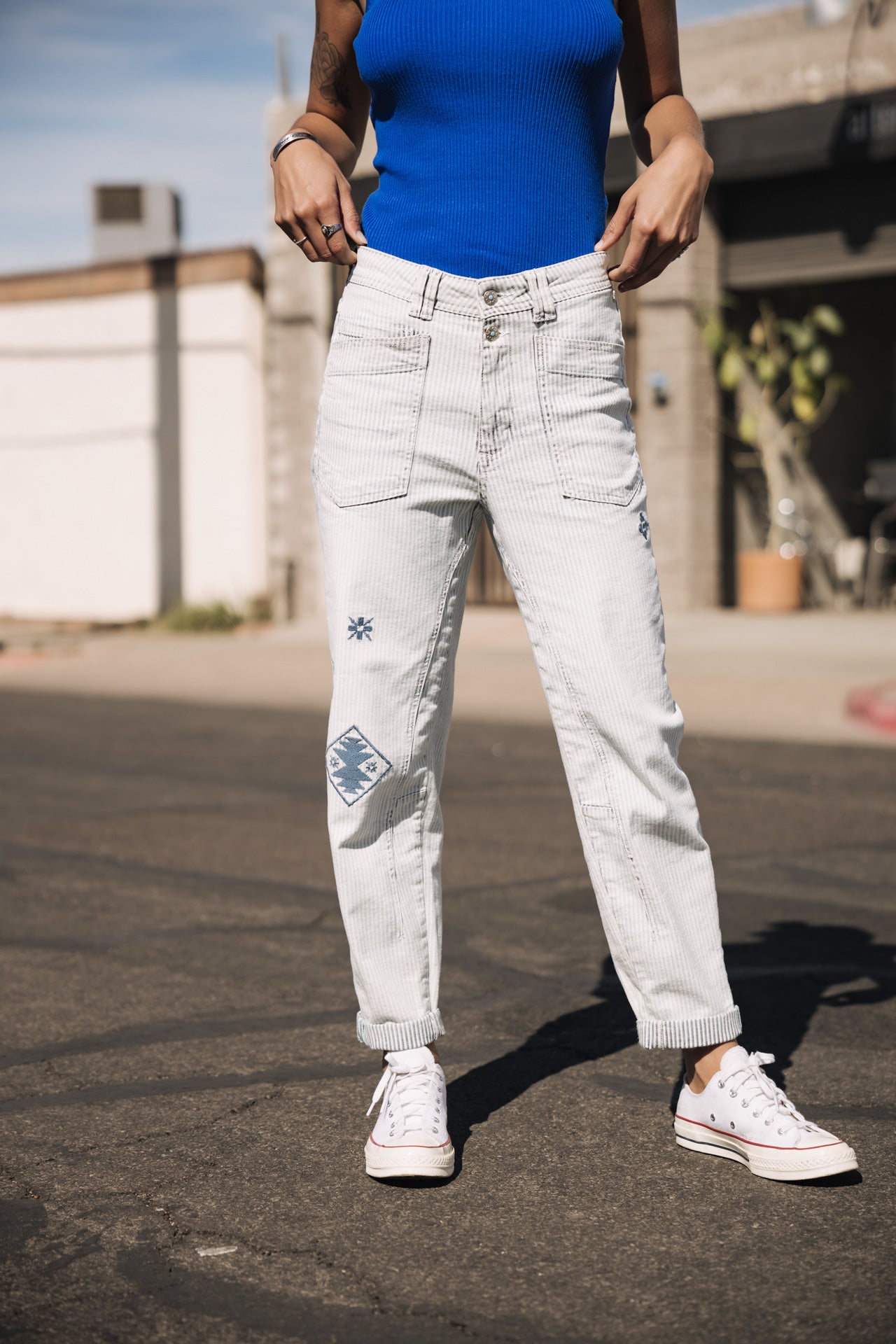 

High-waisted striped jeans Woman Edita bossanova | Freeman T. Porter