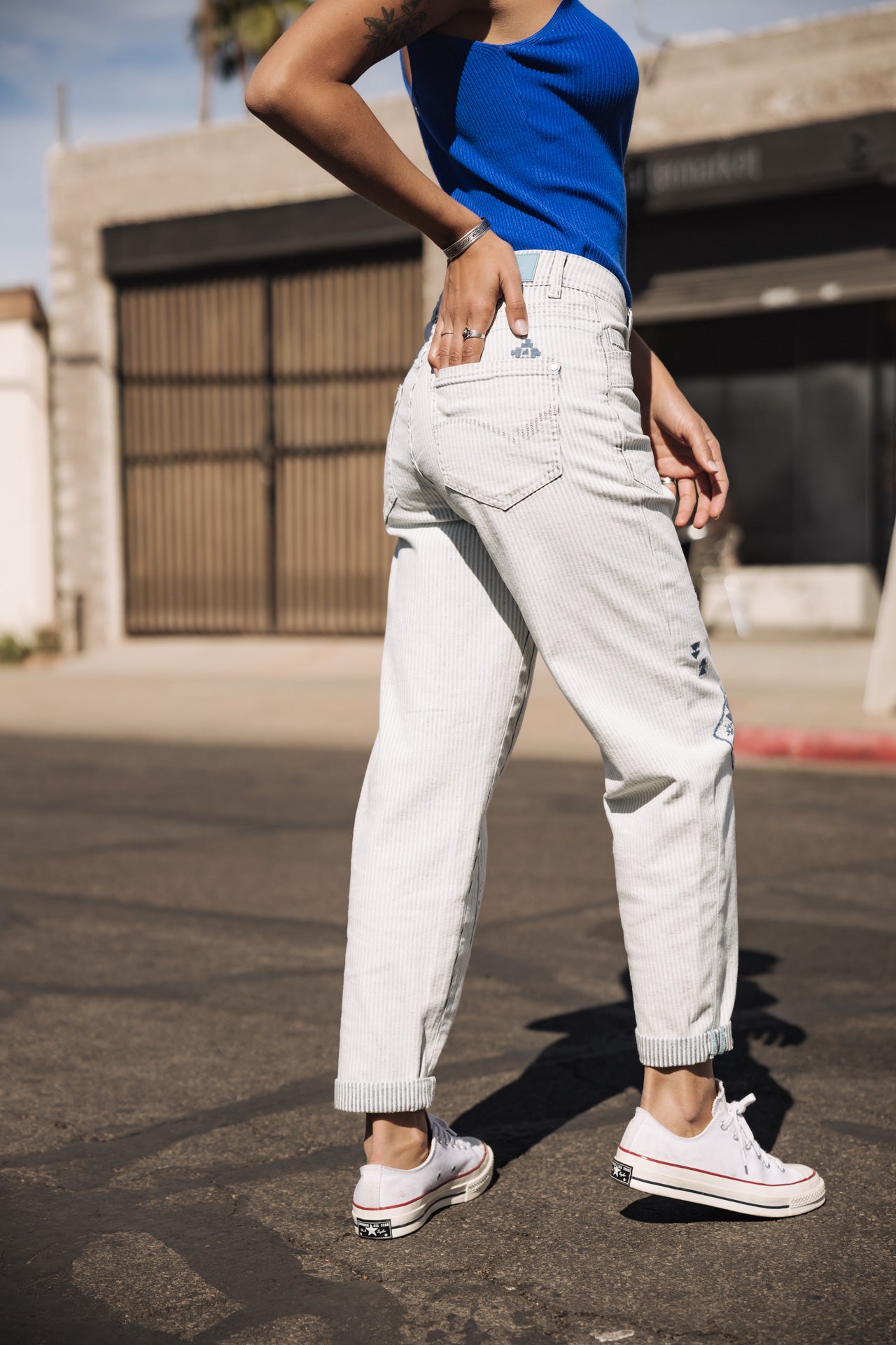 

High-waisted striped jeans Woman Edita bossanova | Freeman T. Porter