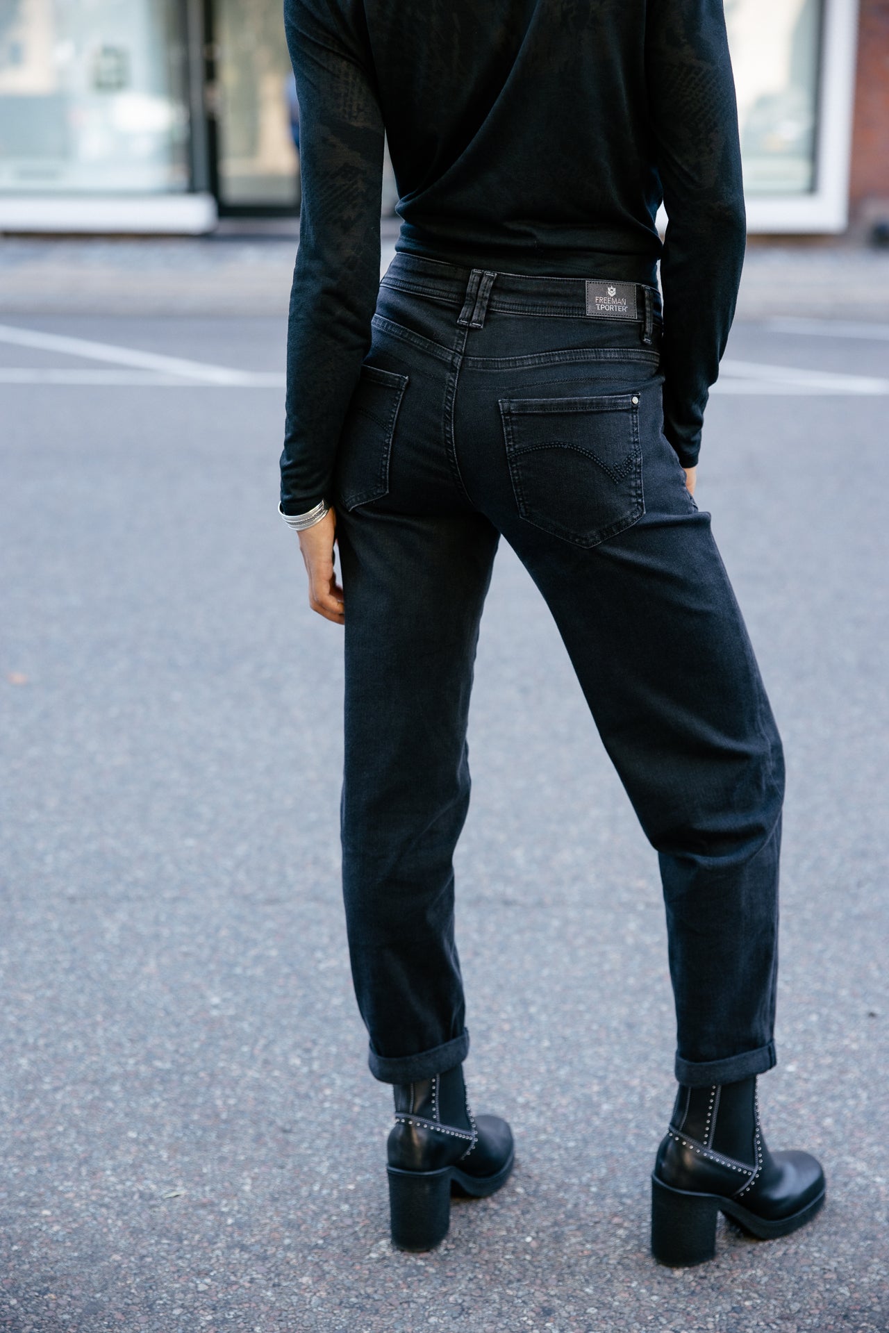 

High Waist 7/8 Straight Jeans Damen Edita badass | Freeman T. Porter