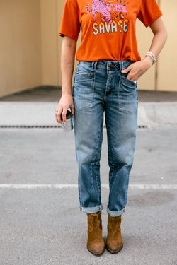 

Jeans droit 7/8 taille haute Femme Edita saopolo med | Freeman T. Porter