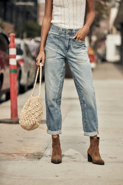 

Jeans droit 7/8 taille haute Femme Edita Denim figari | Freeman T. Porter
