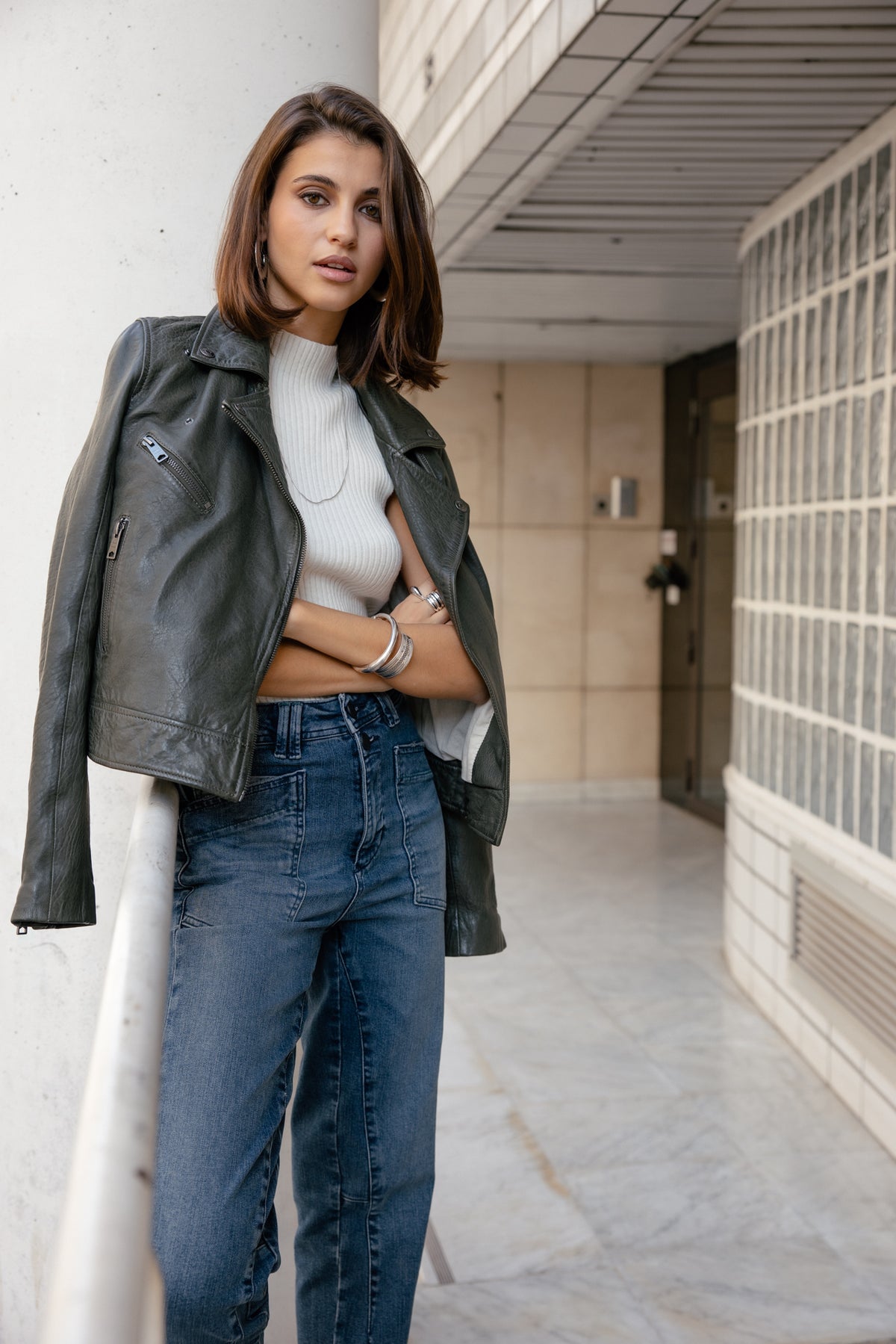 

High-Waist 7/8 Straight Jeans Damen Edita sirena | Freeman T. Porter