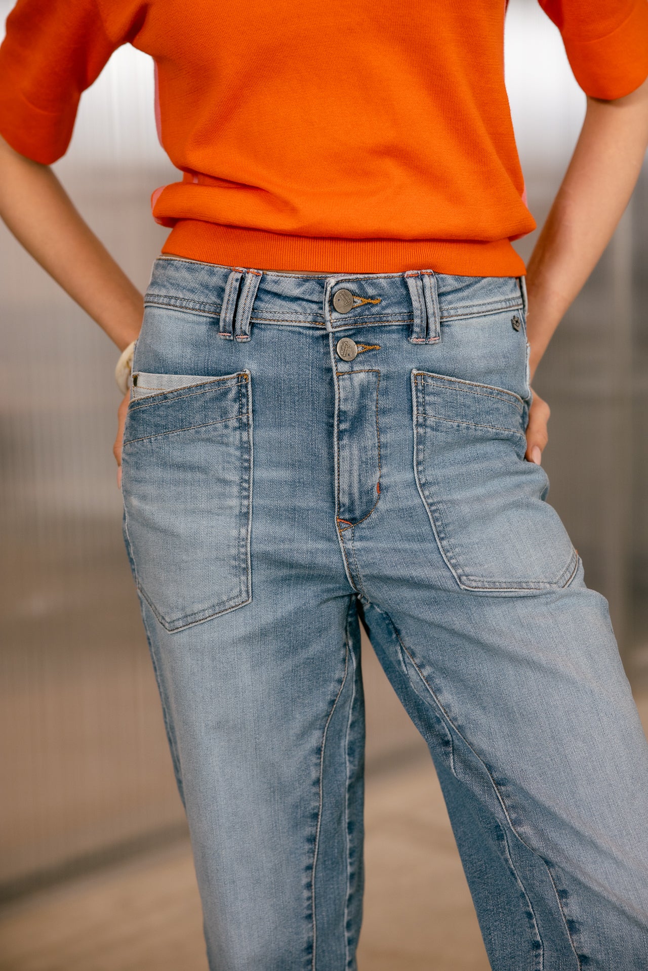 
              

Jeans droit 7/8 taille haute Femme Edita suave | Freeman T. Porter
            