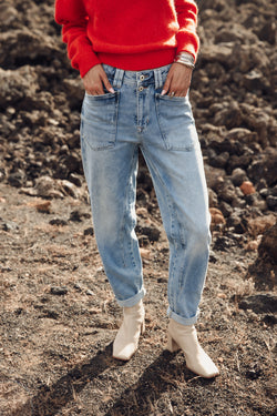 

Jeans 7/8 tiro alto de corte recto Mujer Edita palermo med | Freeman T. Porter