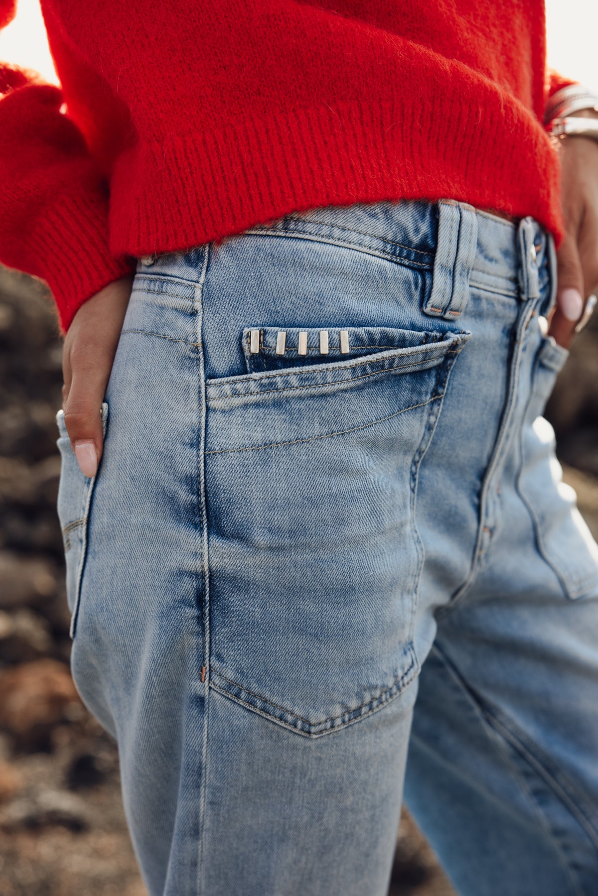 

Jeans 7/8 tiro alto de corte recto Mujer Edita palermo med | Freeman T. Porter