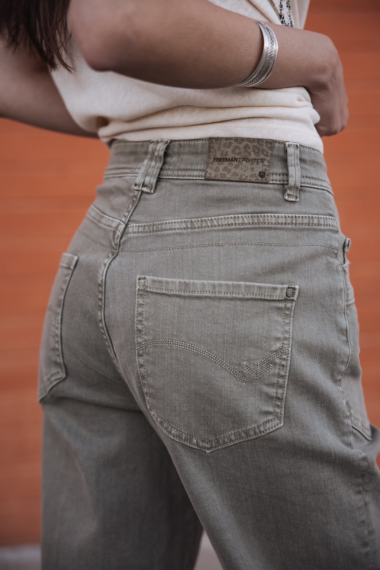 

Hose mit hoher Taille Frau Edita Andalousia deep lichen green | Freeman T. Porter