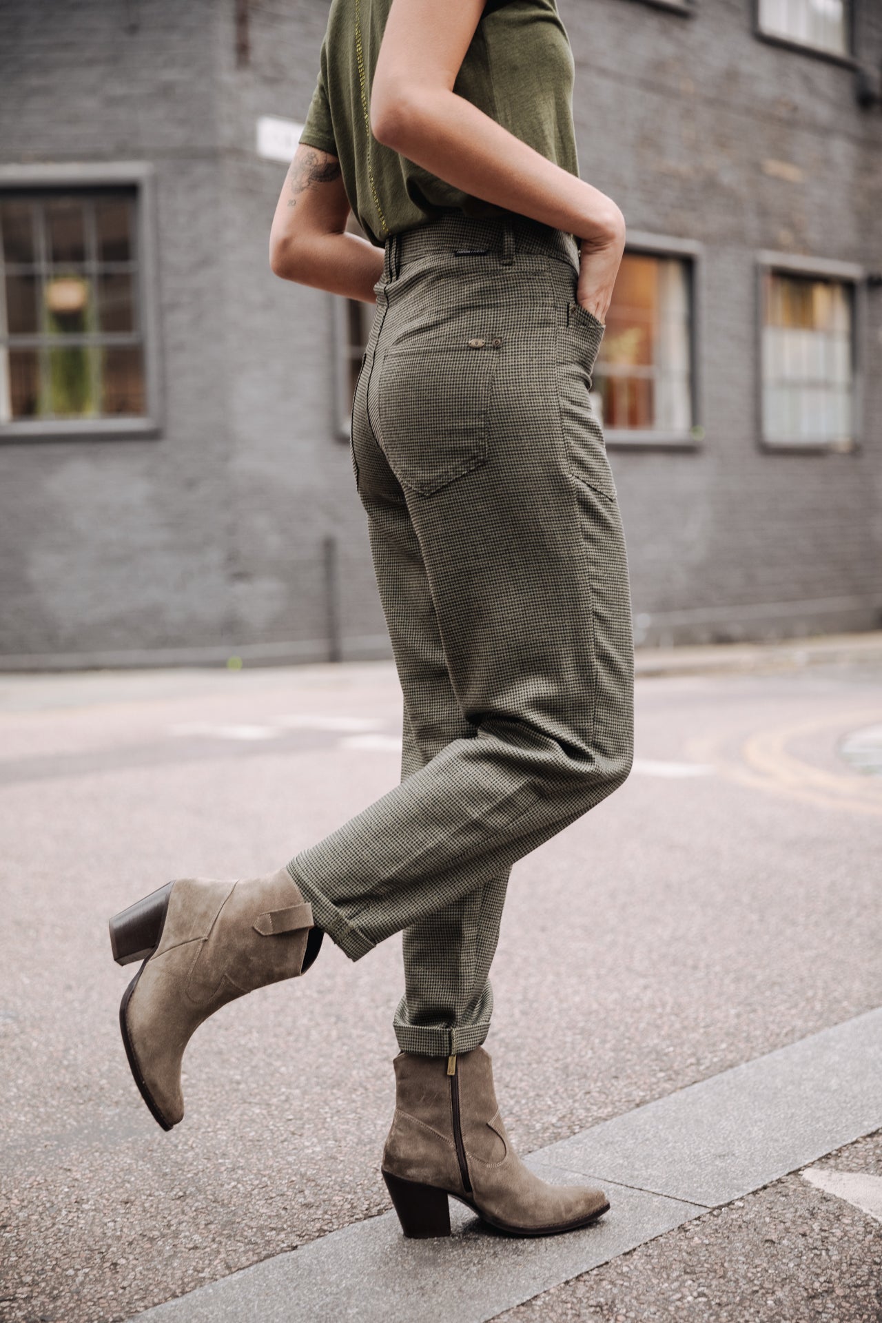 

Pantalon taille haute Femme Edita Dundee deep lichen green | Freeman T. Porter