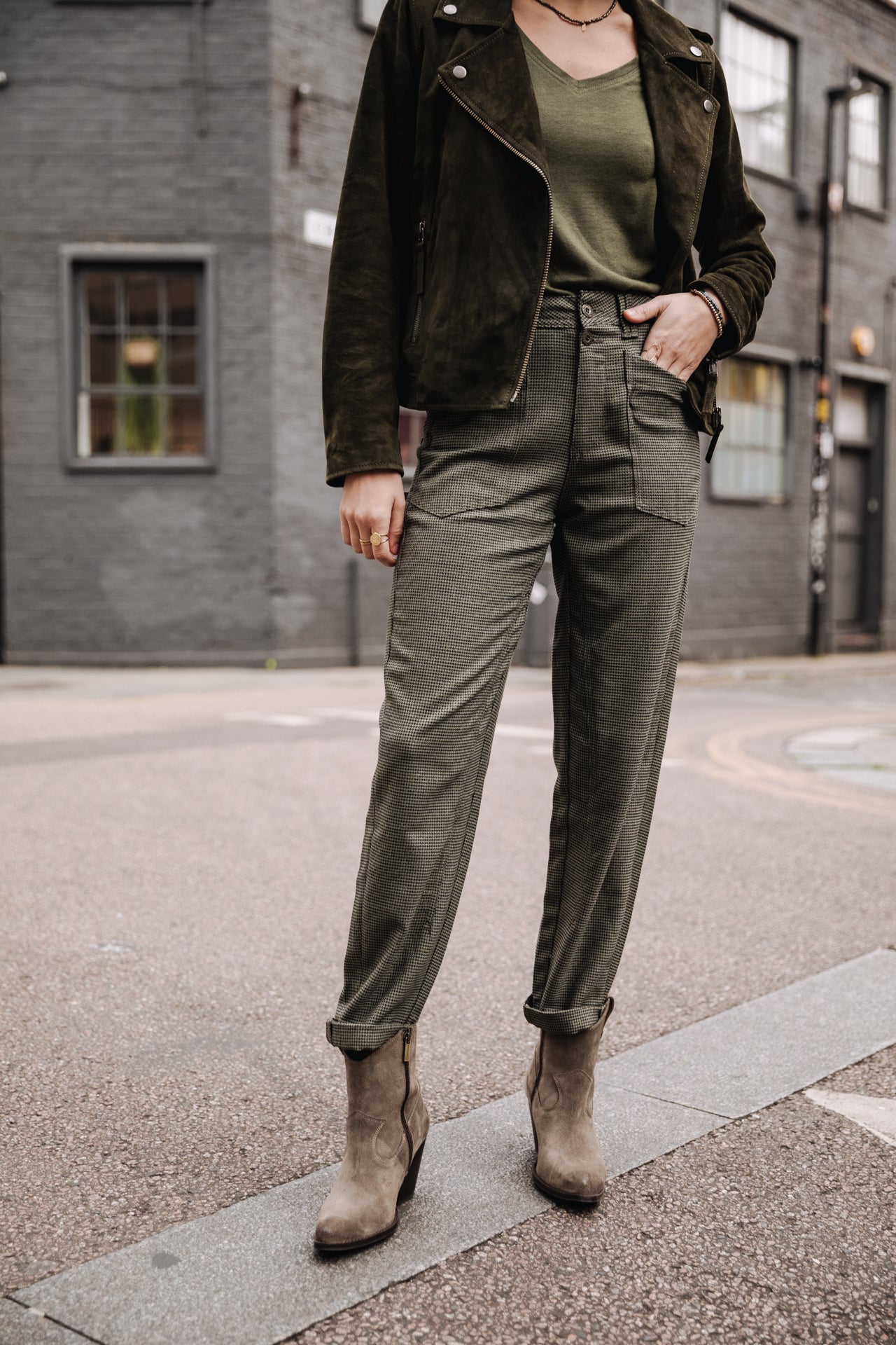 

Pantalon taille haute Femme Edita Dundee deep lichen green | Freeman T. Porter