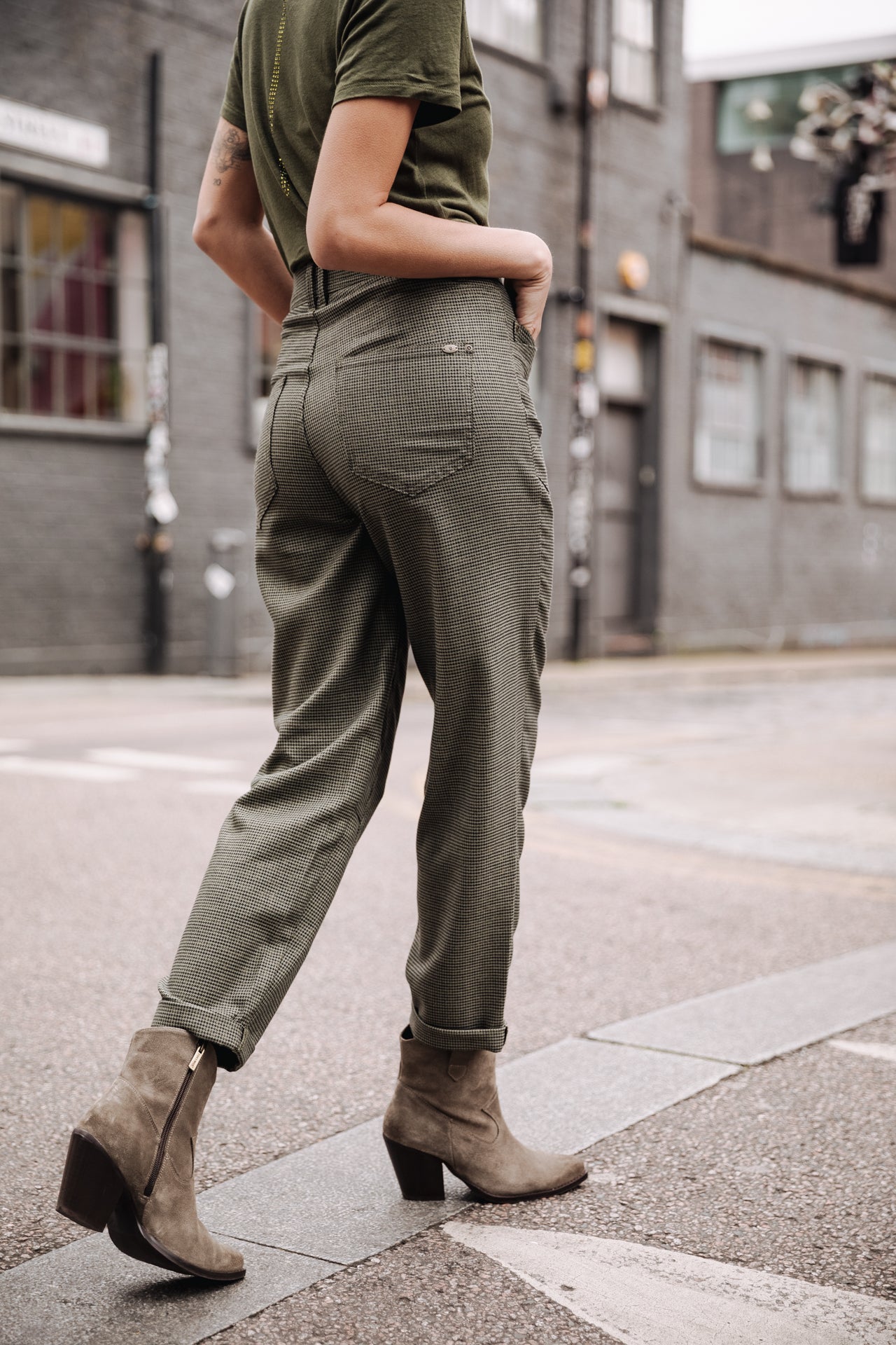

Pantalon taille haute Femme Edita Dundee deep lichen green | Freeman T. Porter