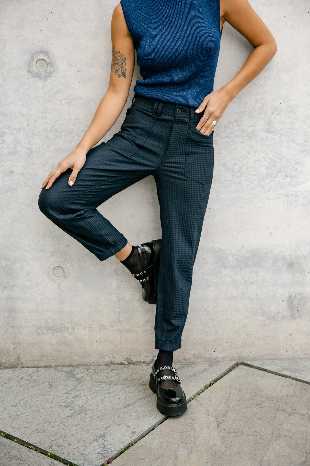   
            

Pantalon taille haute Femme Edita Lawlands peacoat | Freeman T. Porter
          