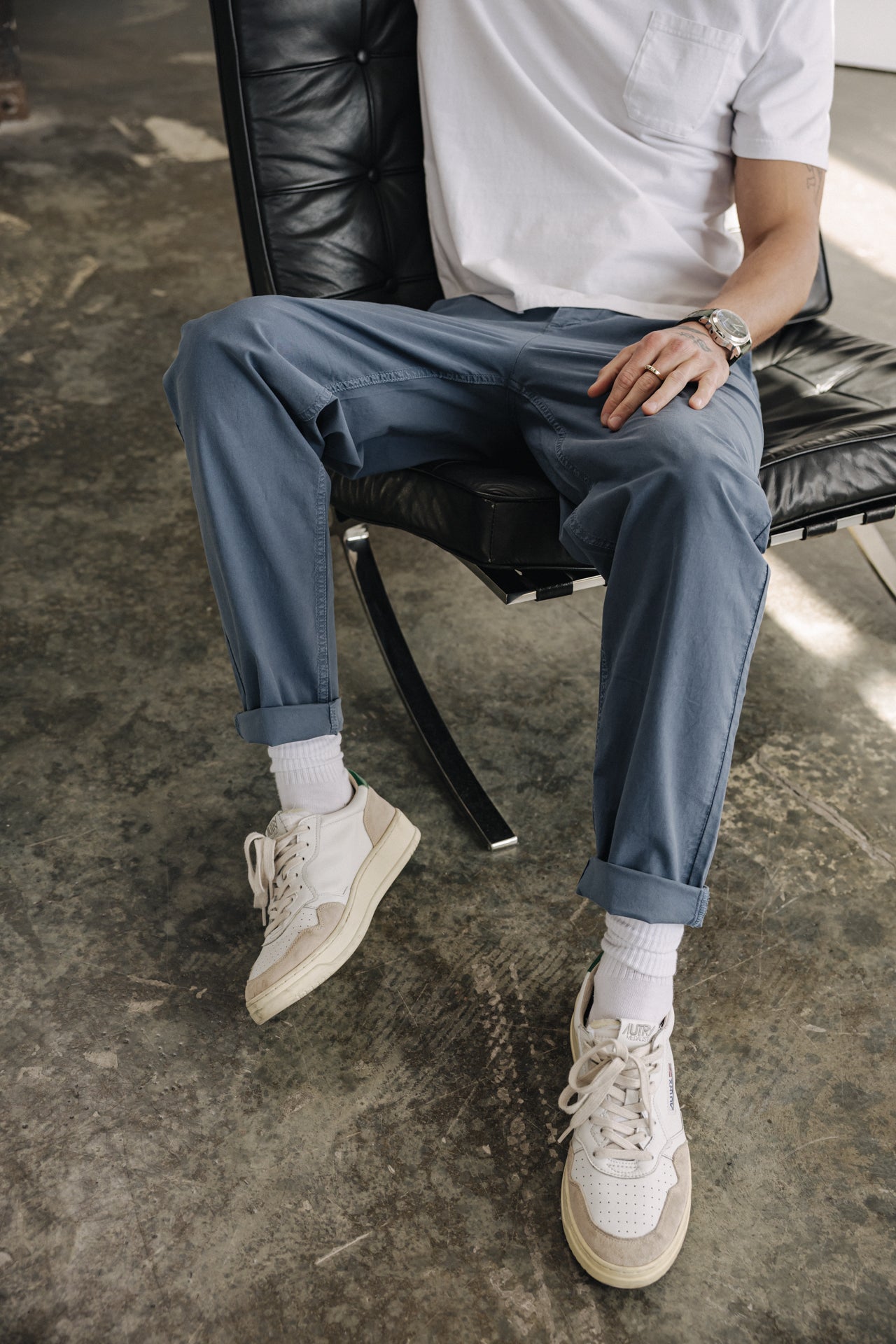 

Pantalon relax Mann Donovan Gardenia ensign blue | Freeman T. Porter