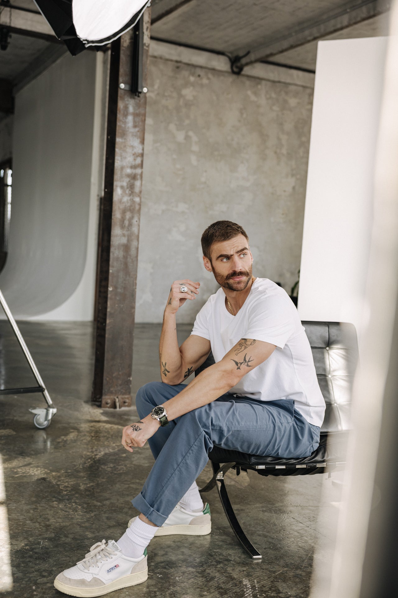 

Pantalon relax Mann Donovan Gardenia ensign blue | Freeman T. Porter