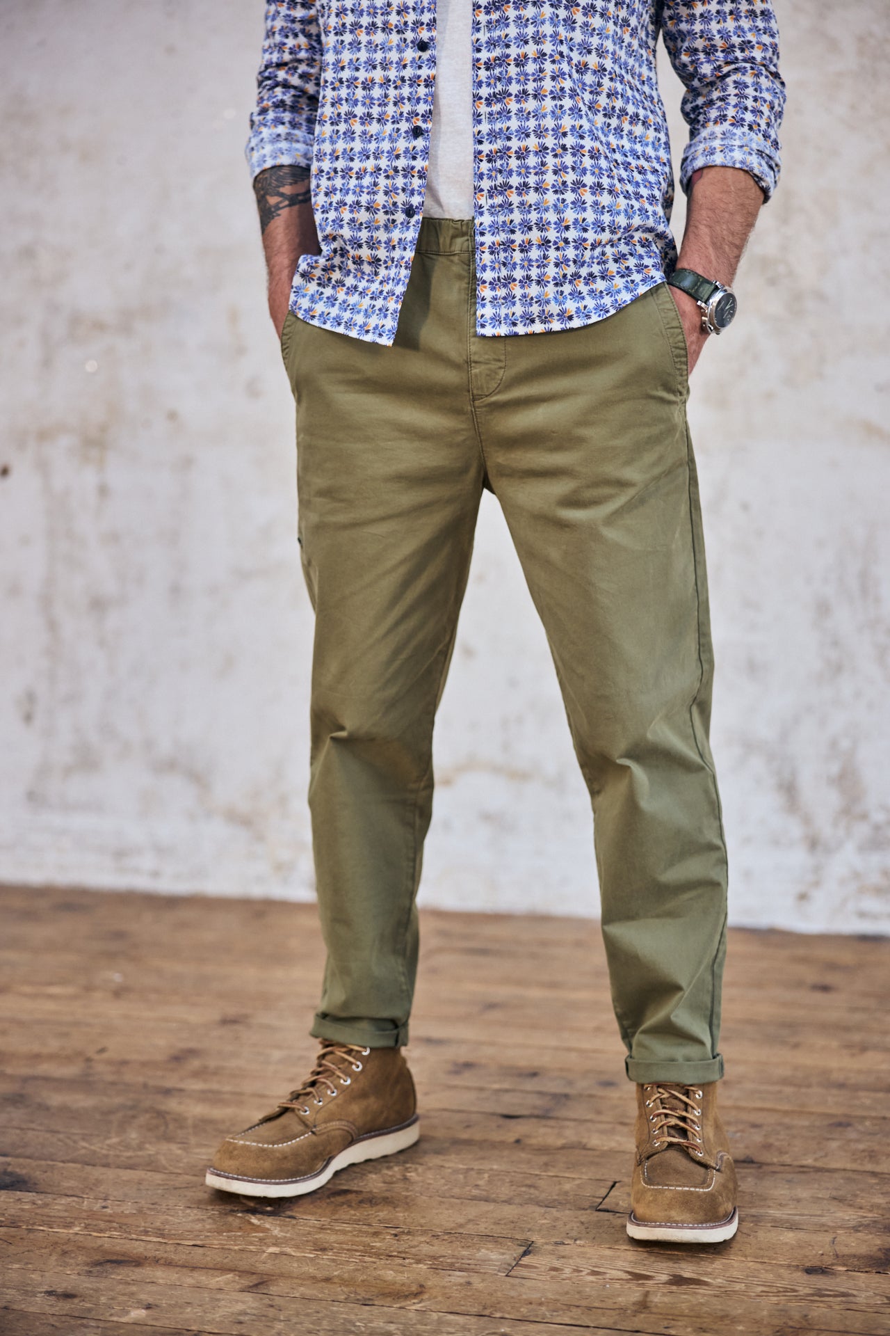 

Cropped pants Men Wesley Alabama deep lichen green | Freeman T. Porter