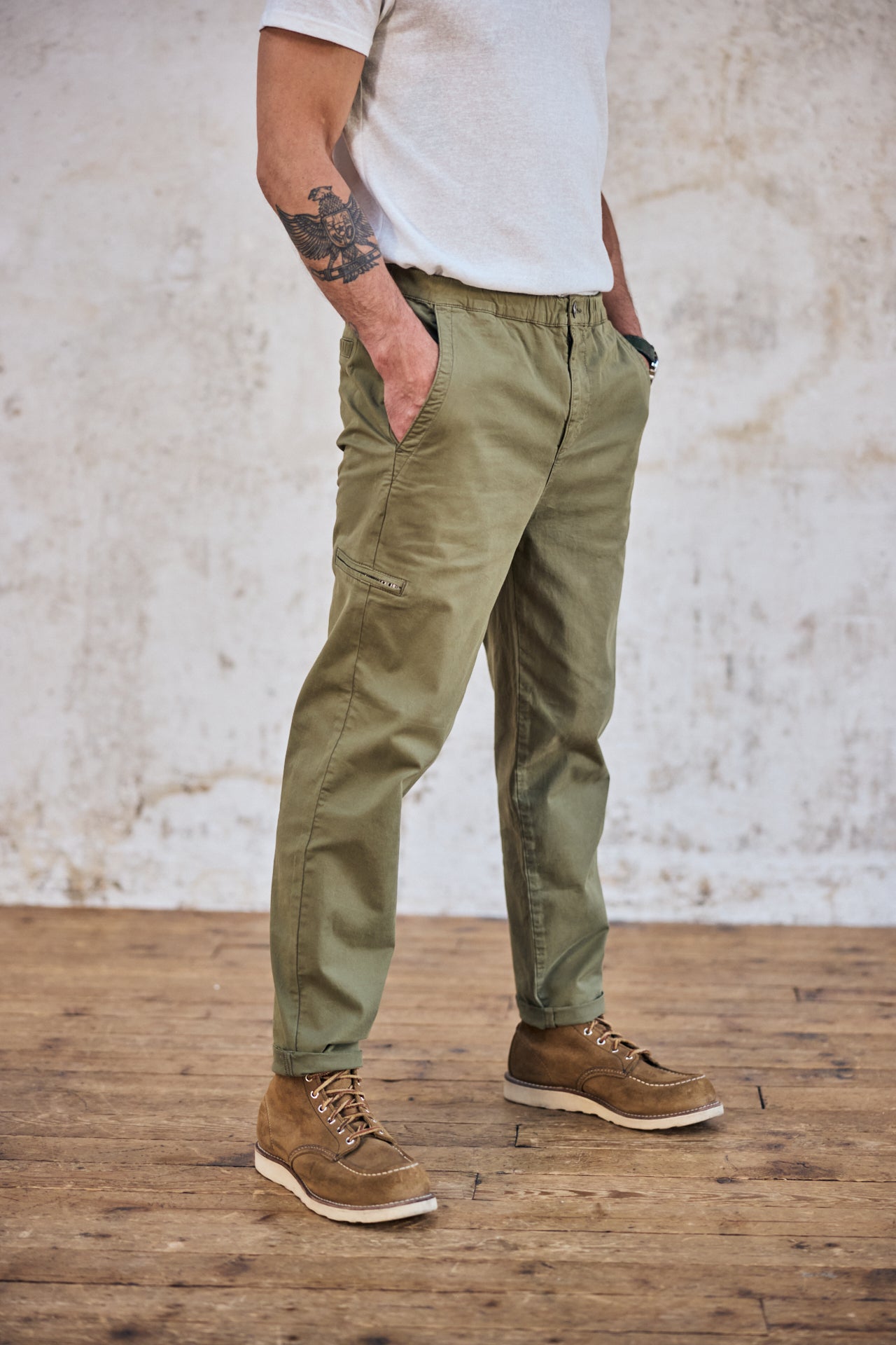 

Cropped pants Men Wesley Alabama deep lichen green | Freeman T. Porter