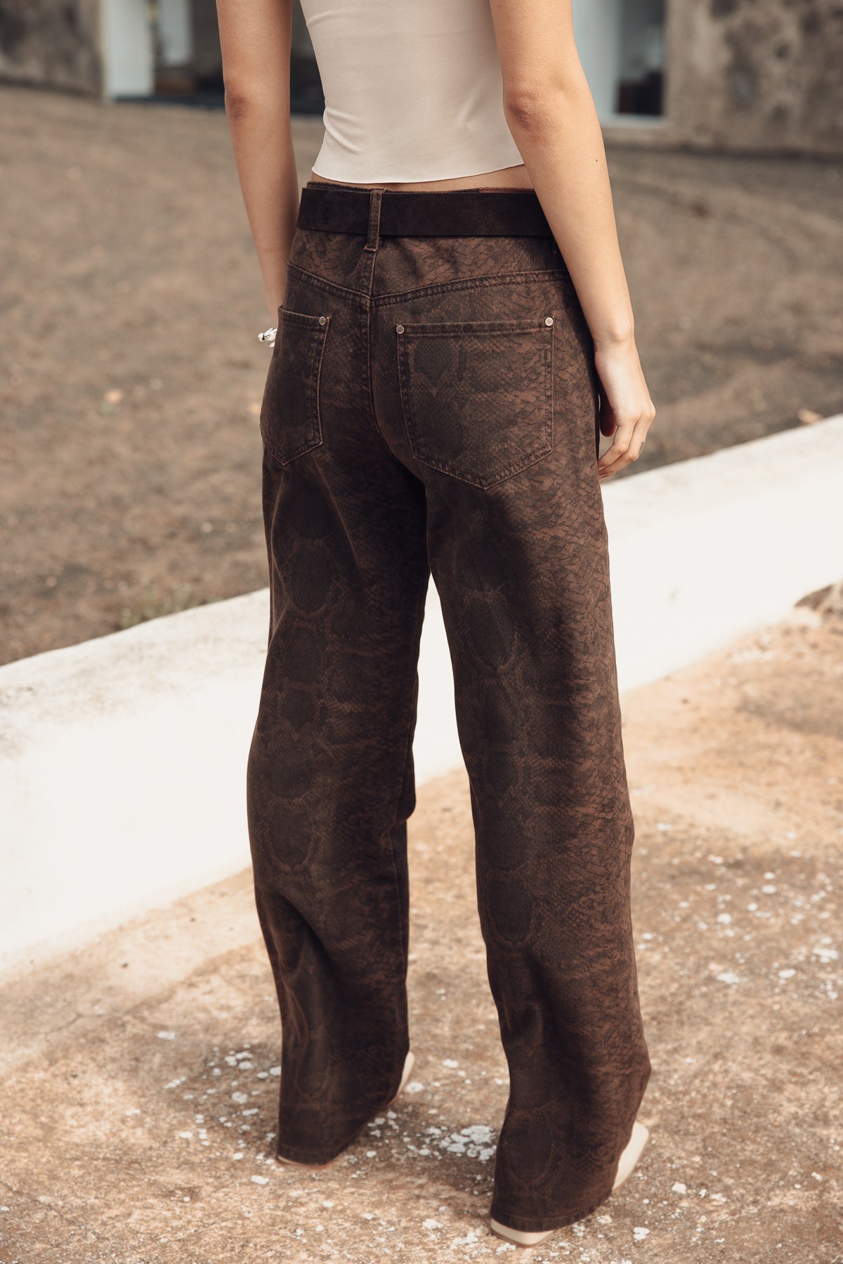 

Jeans direitos de cintura média Mulher Hannah Insider brown | Freeman T. Porter