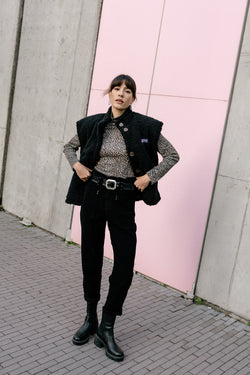 

Pantalon velours taille haute Femme Joyce Veluto black | Freeman T. Porter