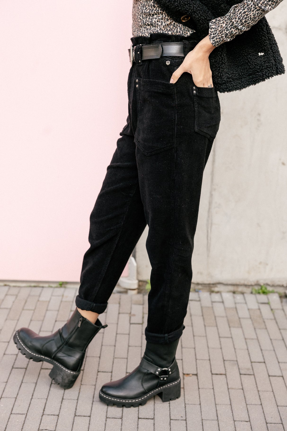 

High waist velvet pants Woman Joyce Veluto black | Freeman T. Porter