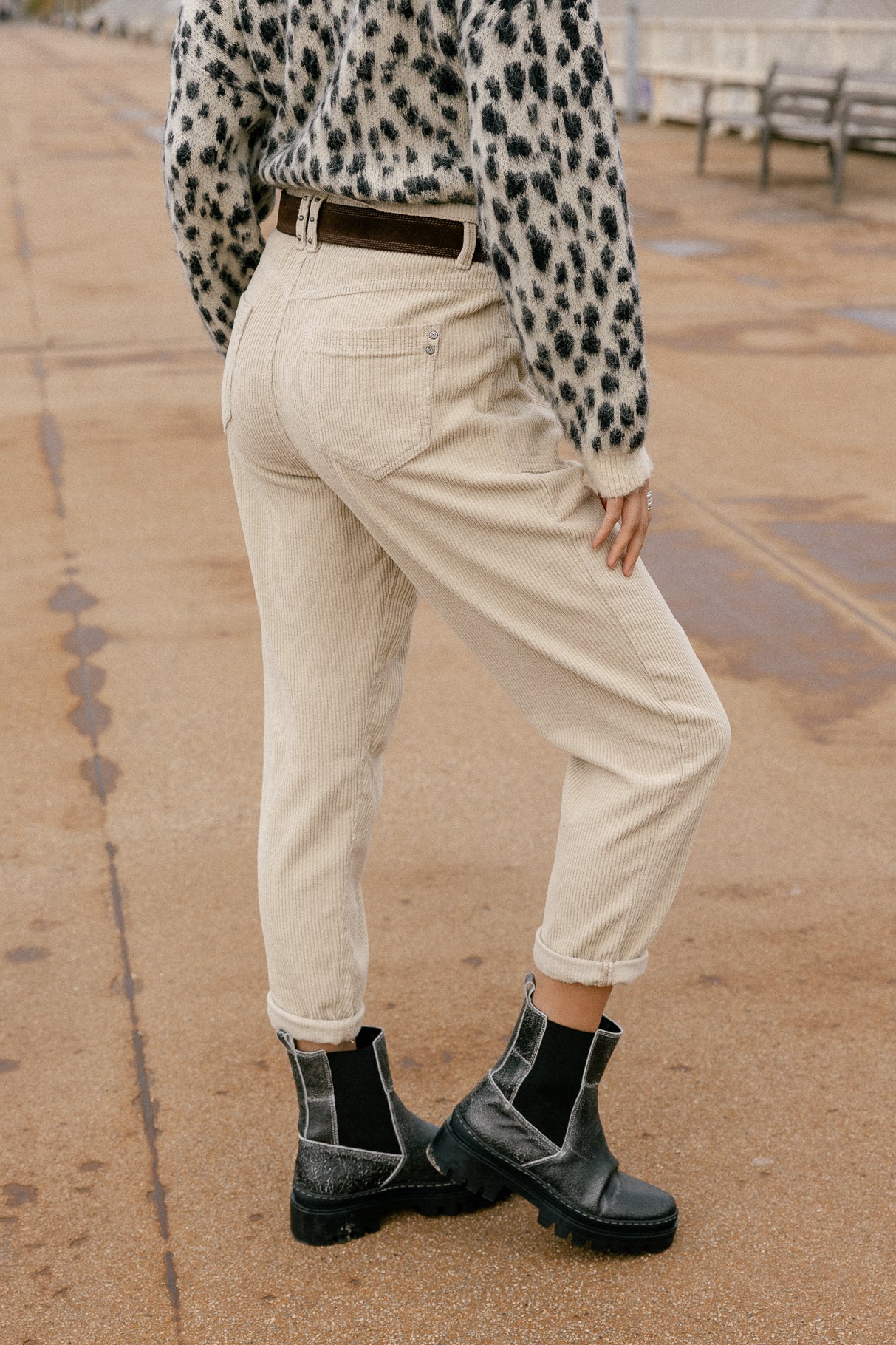 

Pantalon velours taille haute Femme Joyce Veluto overcast | Freeman T. Porter