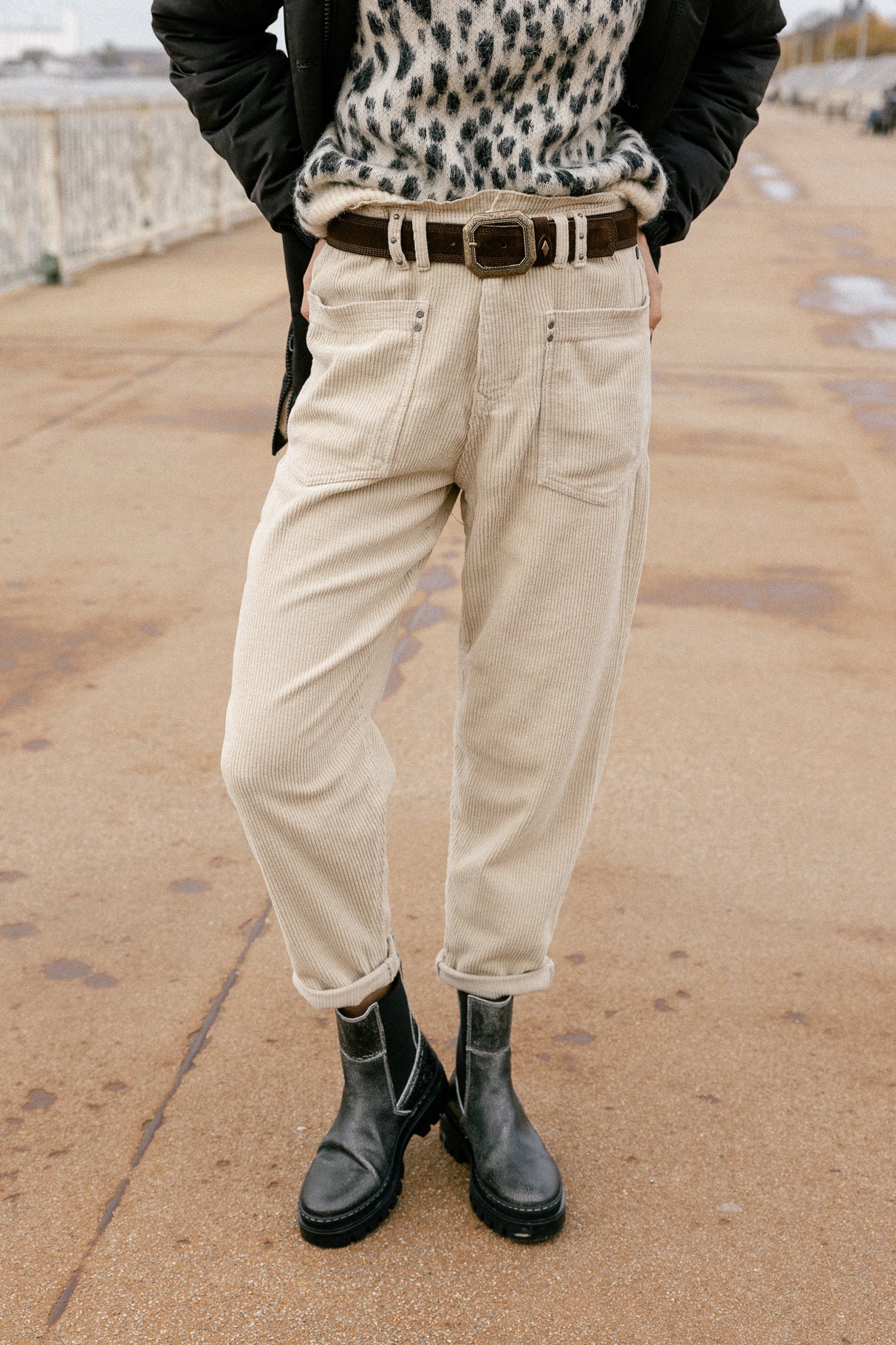 
              

Pantalon velours taille haute Femme Joyce Veluto overcast | Freeman T. Porter
            