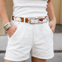 

Kurze Hose mit hoher Taille und Broderie Anglaise Damen Jade Beatnik bright white | Freeman T. Porter