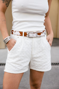 

Short taille haute broderie anglaise Femme Jade Beatnik bright white | Freeman T. Porter